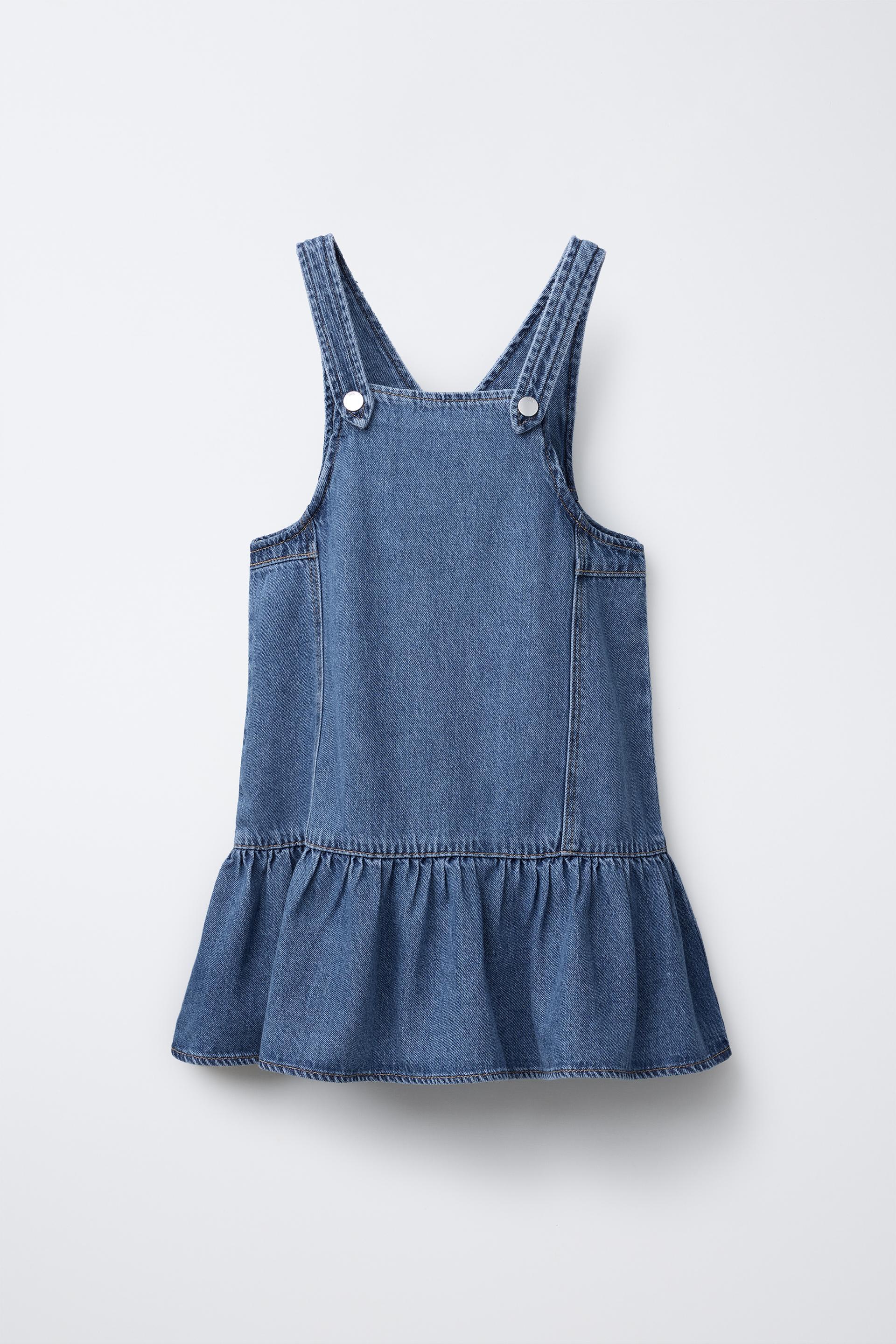 DENIM PINAFORE DRESS by ZARA