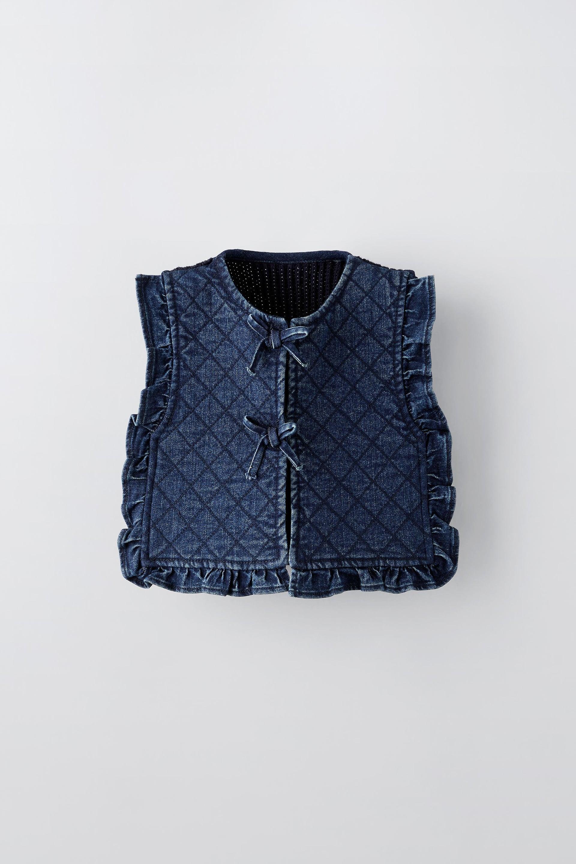 DENIM PUFFER VEST by ZARA