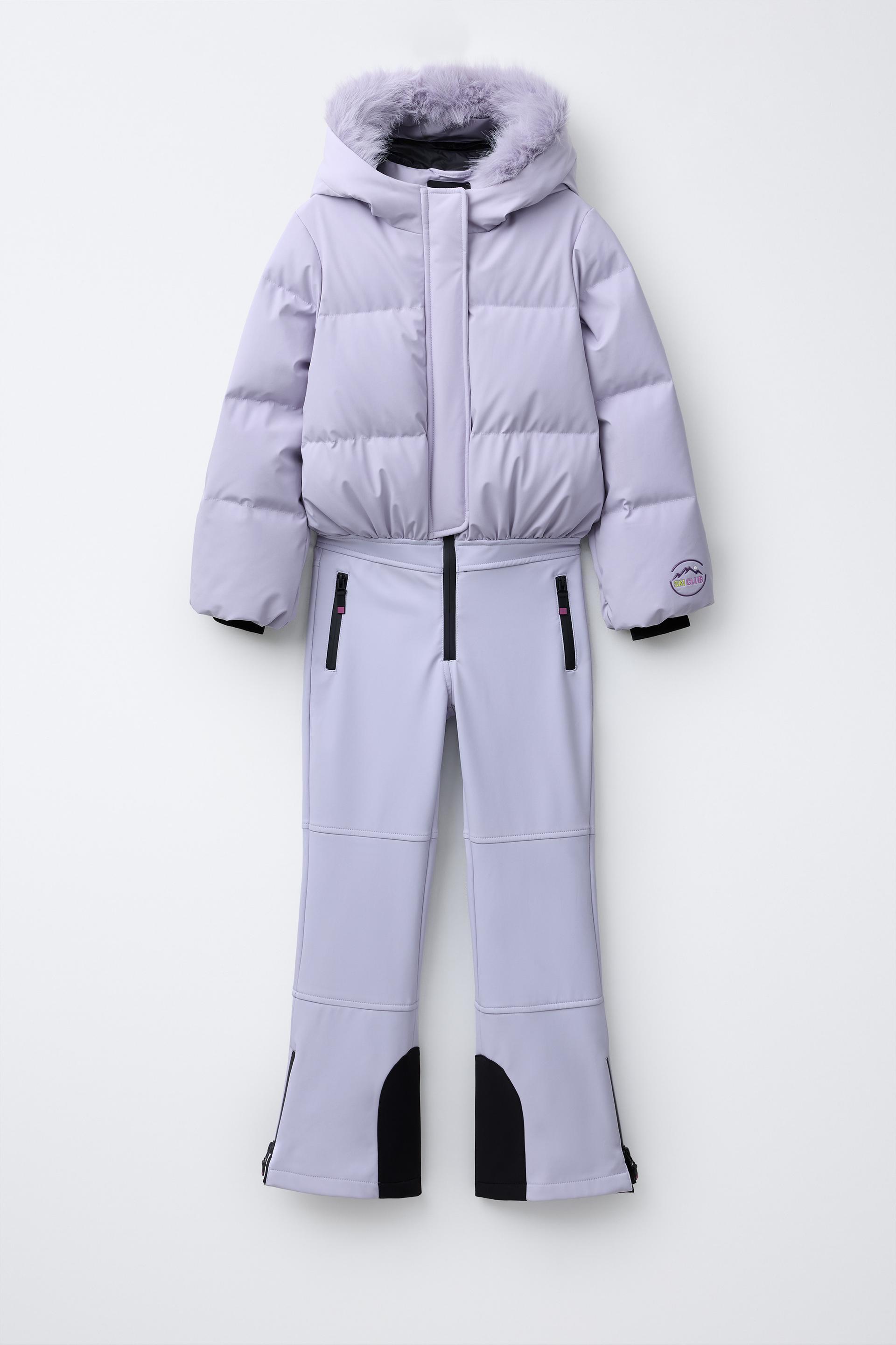 DETACHABLE HOODIE DOWN PADDED COVERALLS 80% DOWN AND 20% FEATHER WINDPROOF AND WATER RESISTANT RECCO® SYSTEM SKI COLLECTION by ZARA
