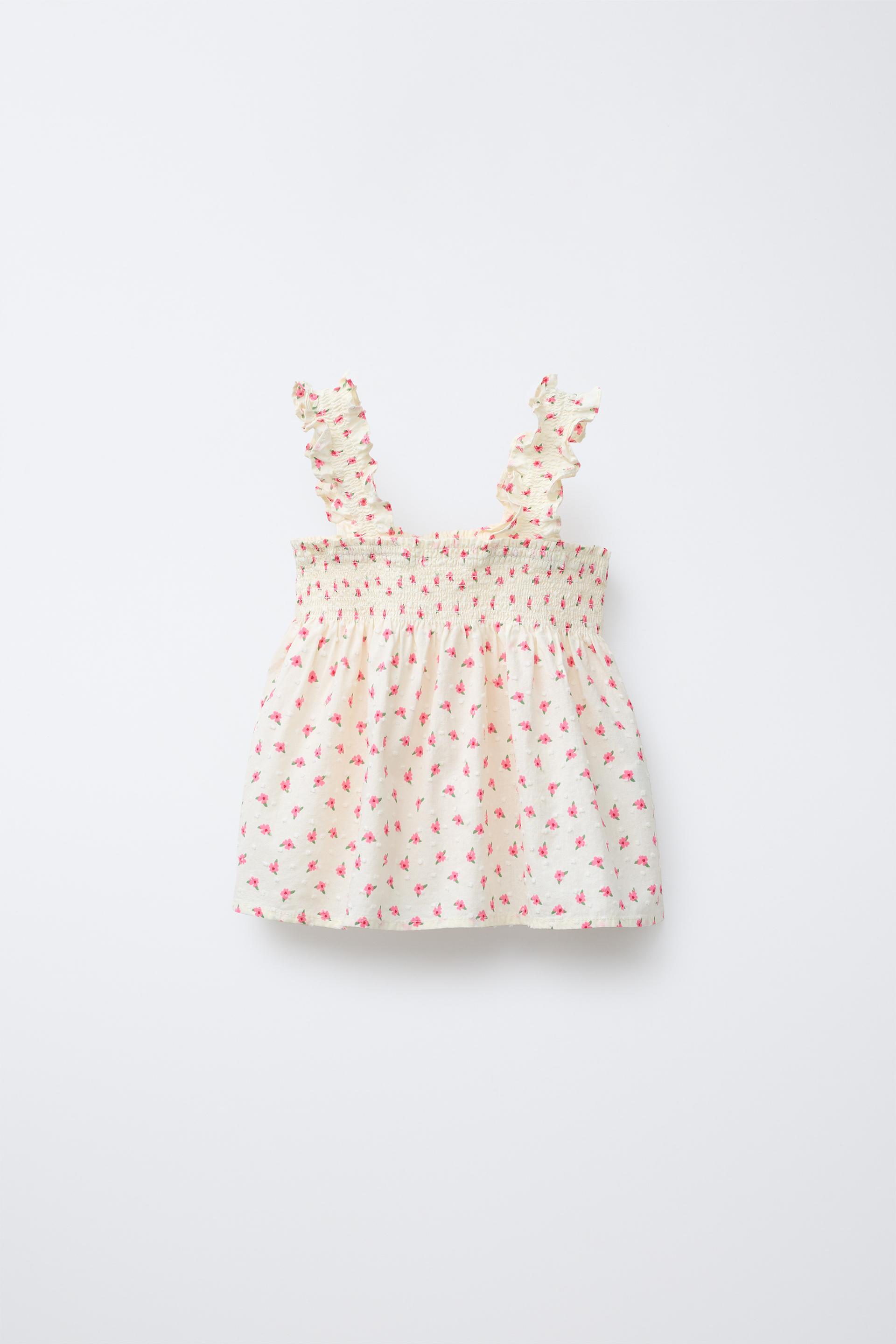 DOTTED MESH FLORAL TOP by ZARA