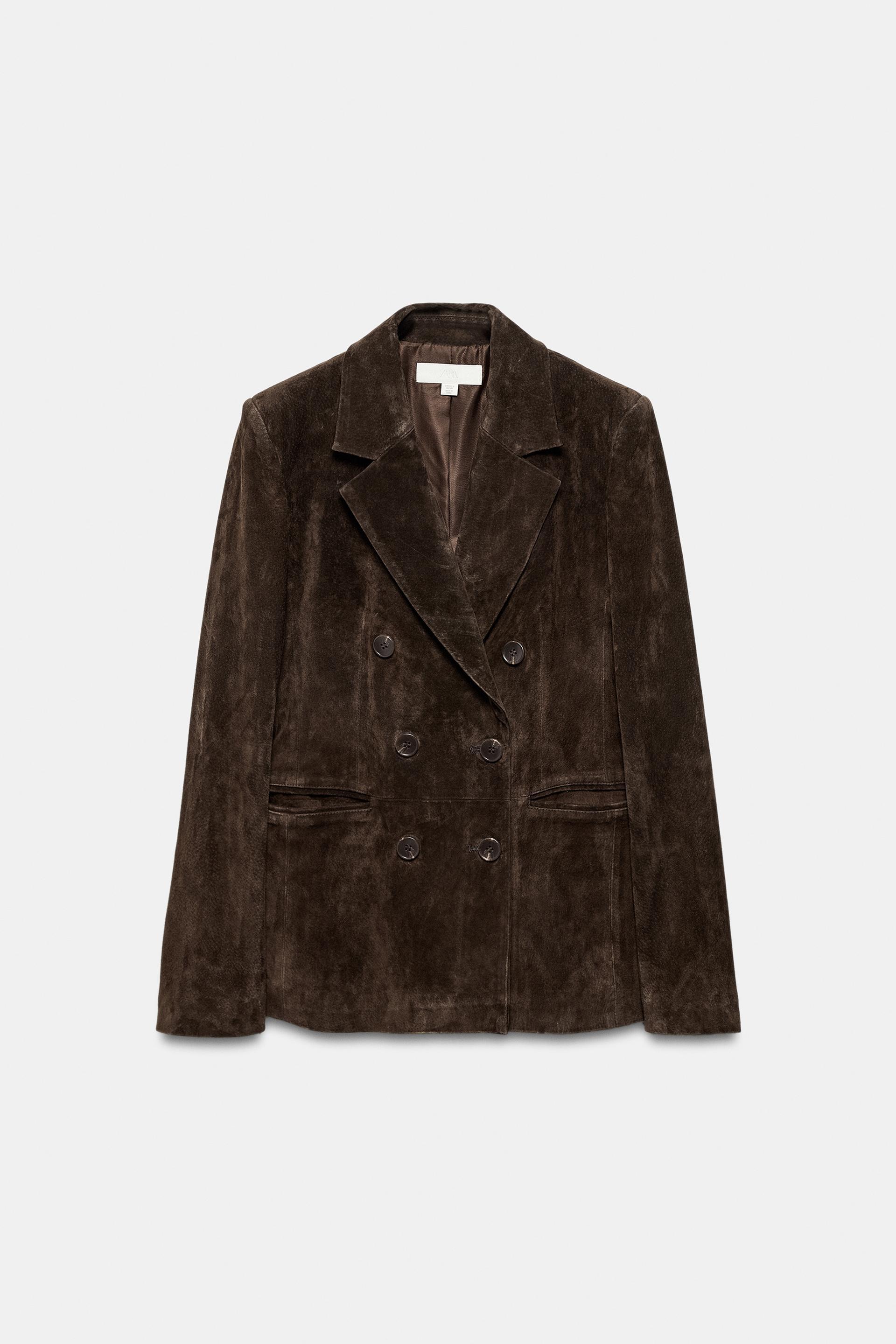DOUBLE-BREASTED 100% SUEDE LEATHER BLAZER by ZARA