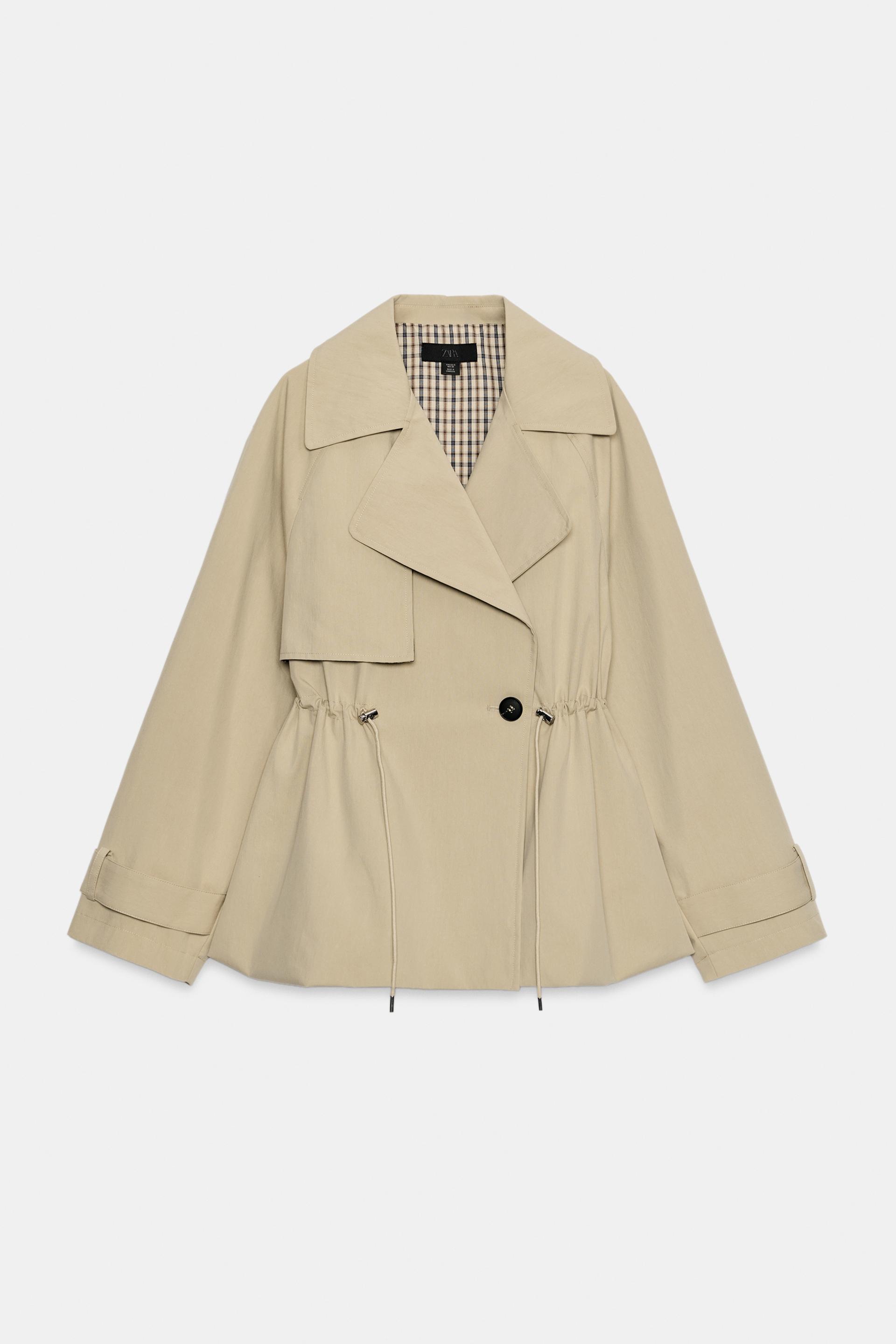 DOUBLE-BREASTED DRAWSTRING TRENCH JACKET by ZARA