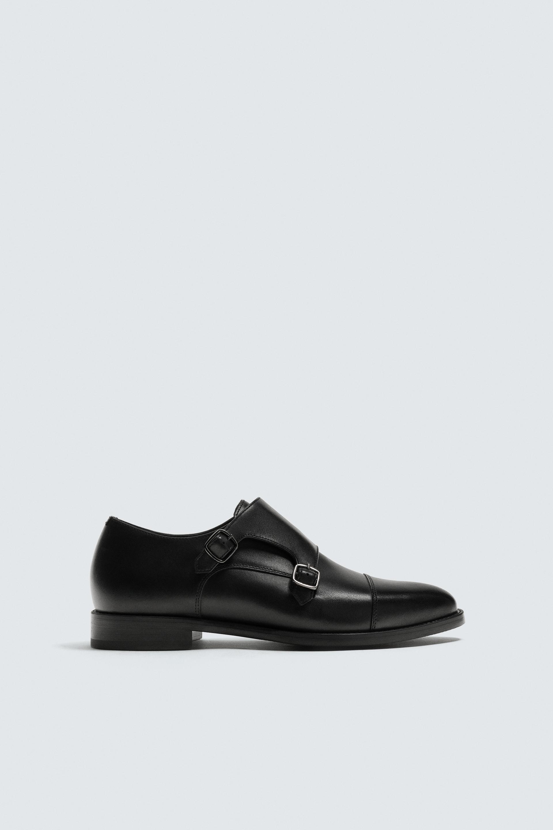 DOUBLE BUCKLE LEATHER SHOES by ZARA