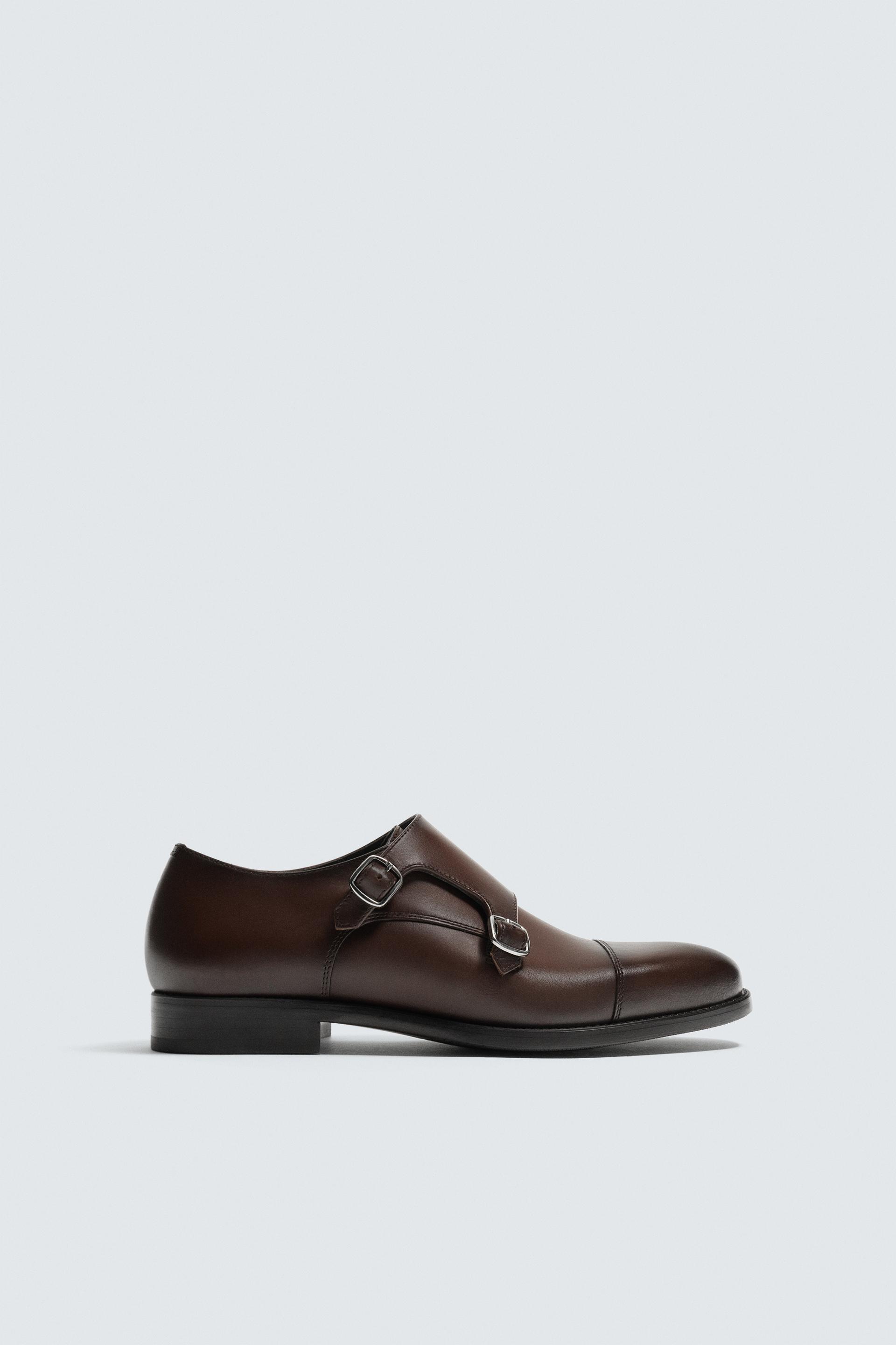 DOUBLE BUCKLE LEATHER SHOES by ZARA