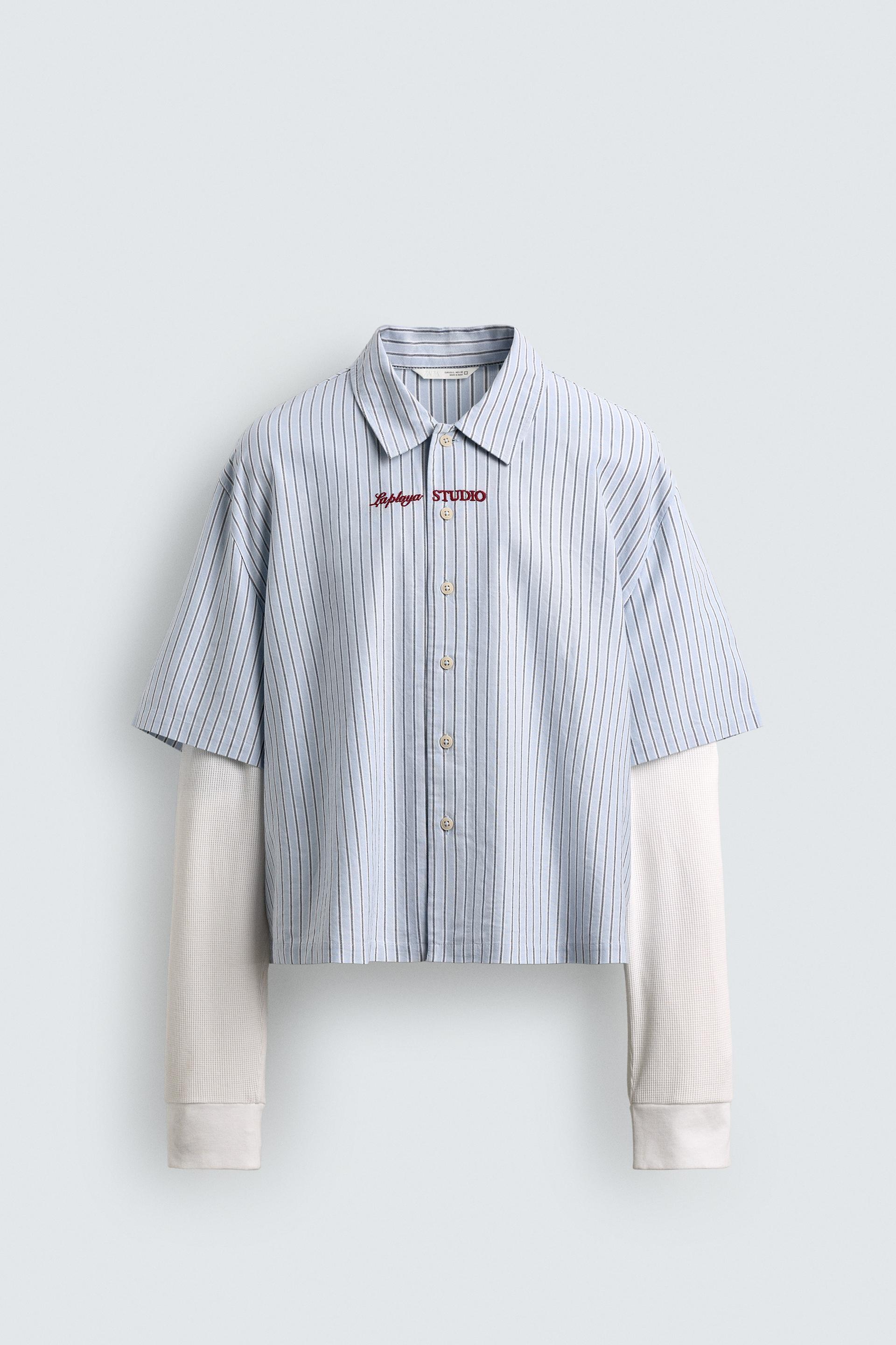 DOUBLE EFFECT SLEEVE STRIPED SHIRT by ZARA