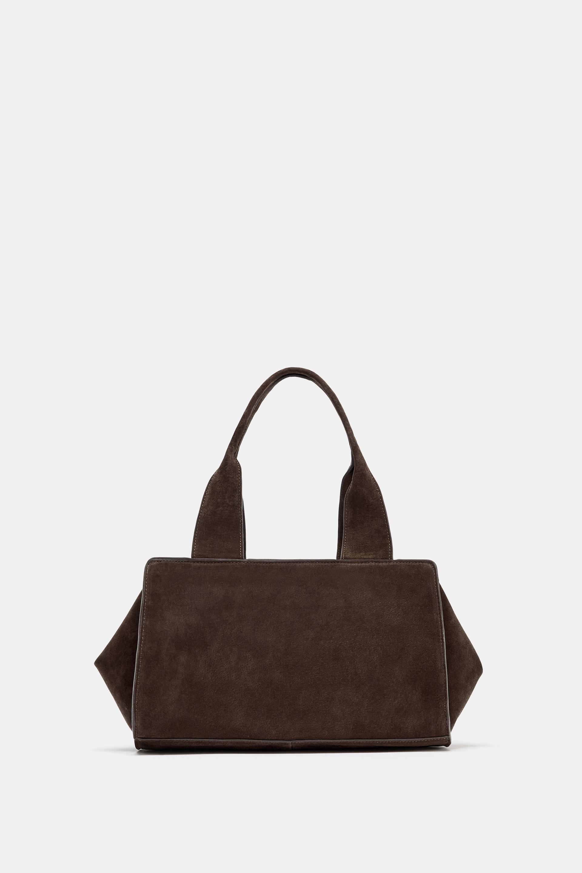 DOUBLE HANDLE SPLIT LEATHER BAG by ZARA