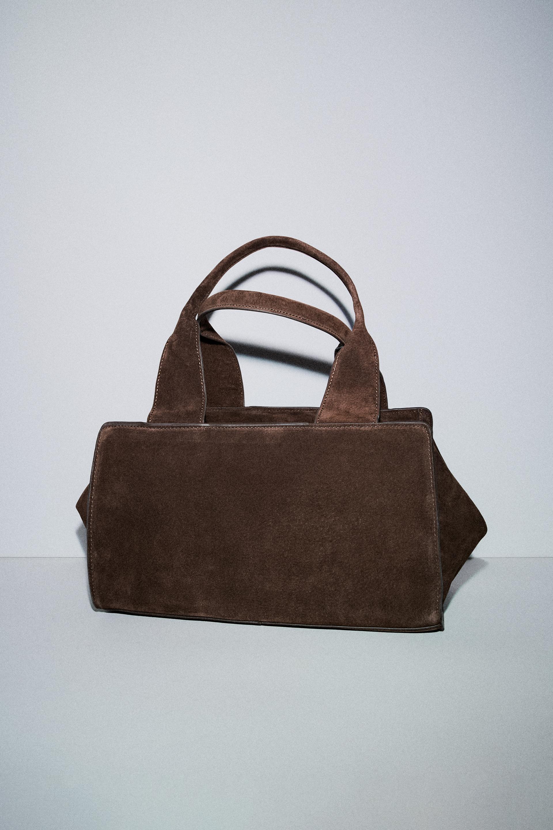 DOUBLE HANDLE SPLIT LEATHER BAG by ZARA