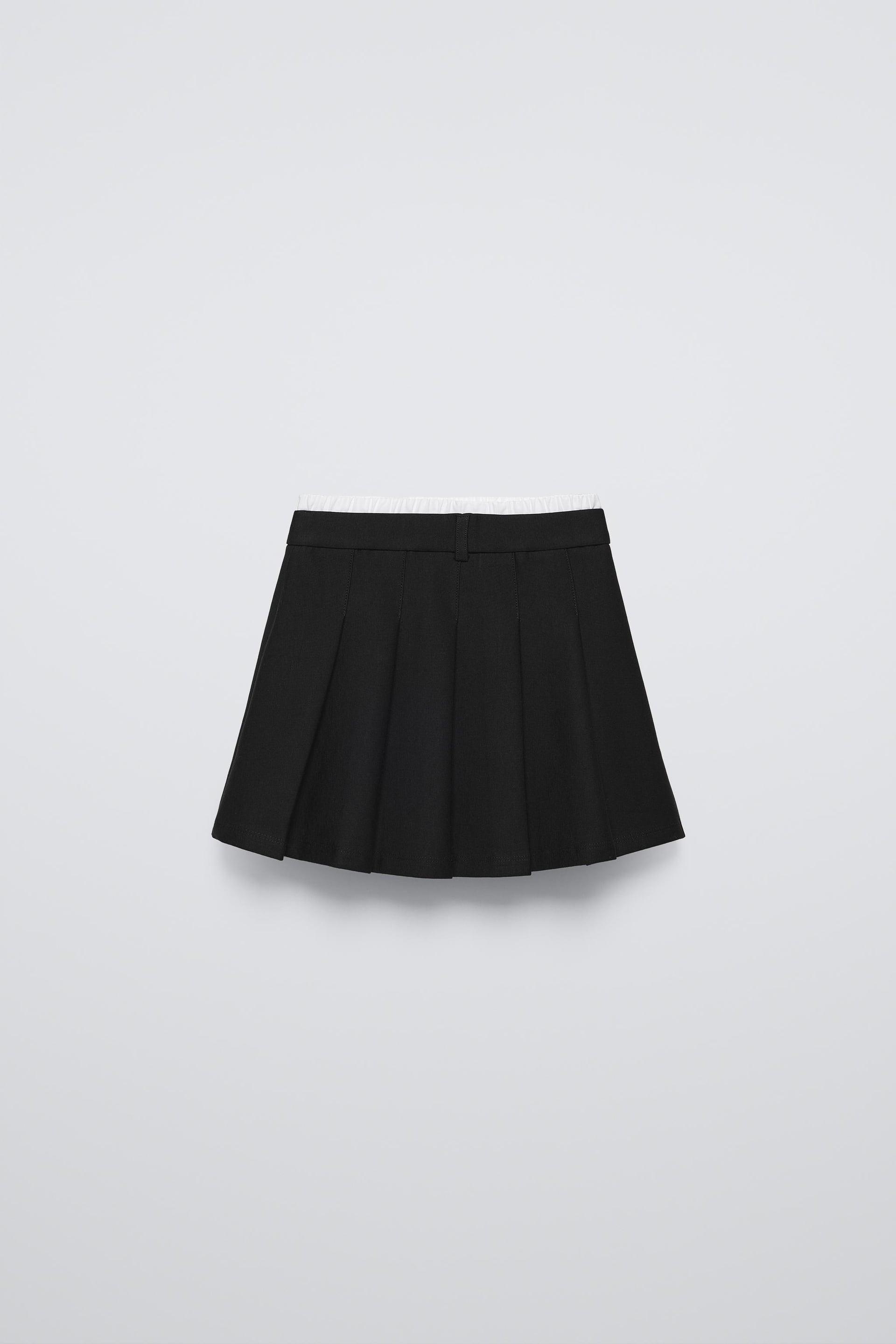 DOUBLE WAISTBAND BOX PLEAT SKIRT by ZARA