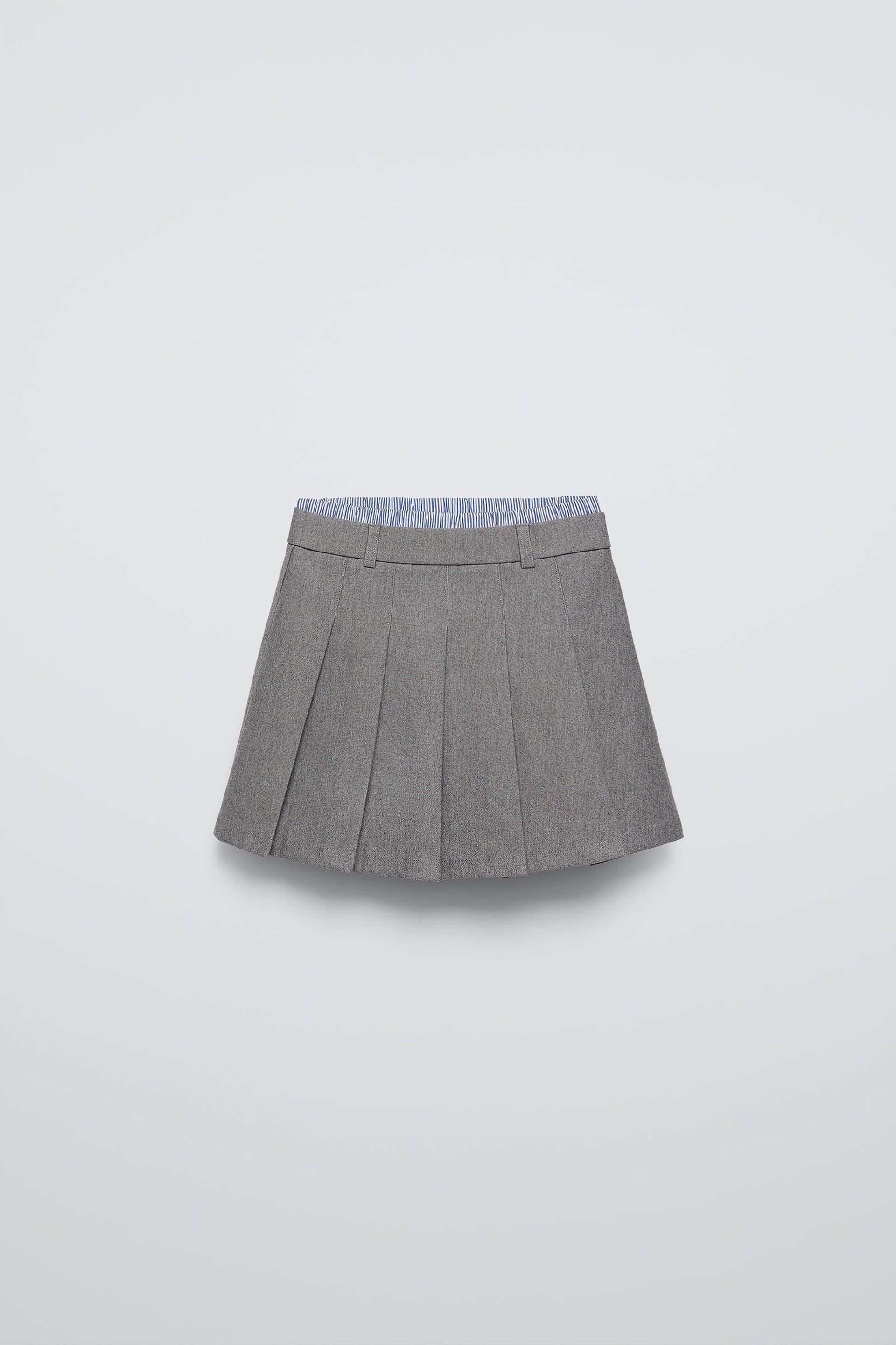 DOUBLE WAISTBAND BOX PLEAT SKIRT by ZARA