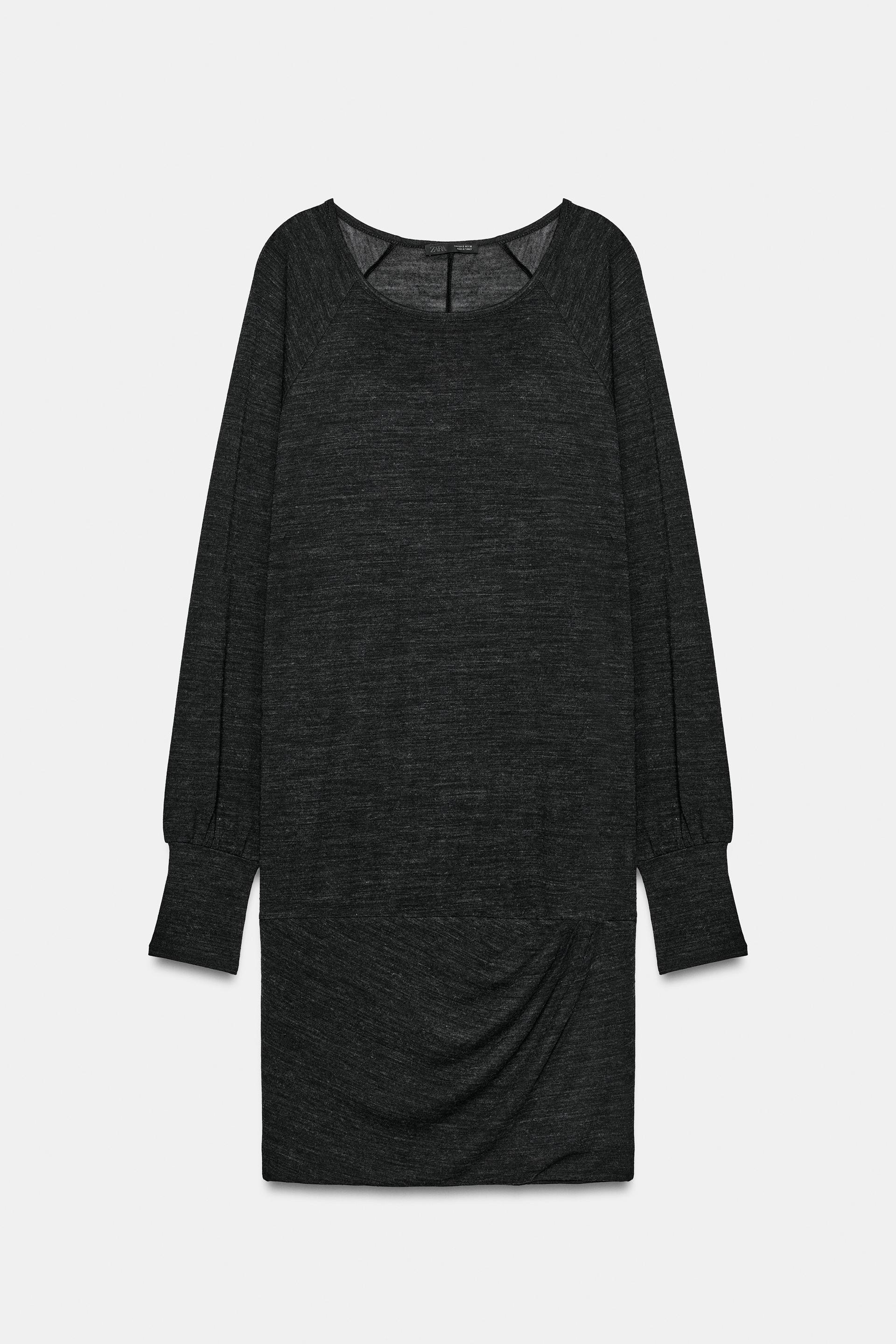DRAPED LONG-SLEEVE T-SHIRT by ZARA
