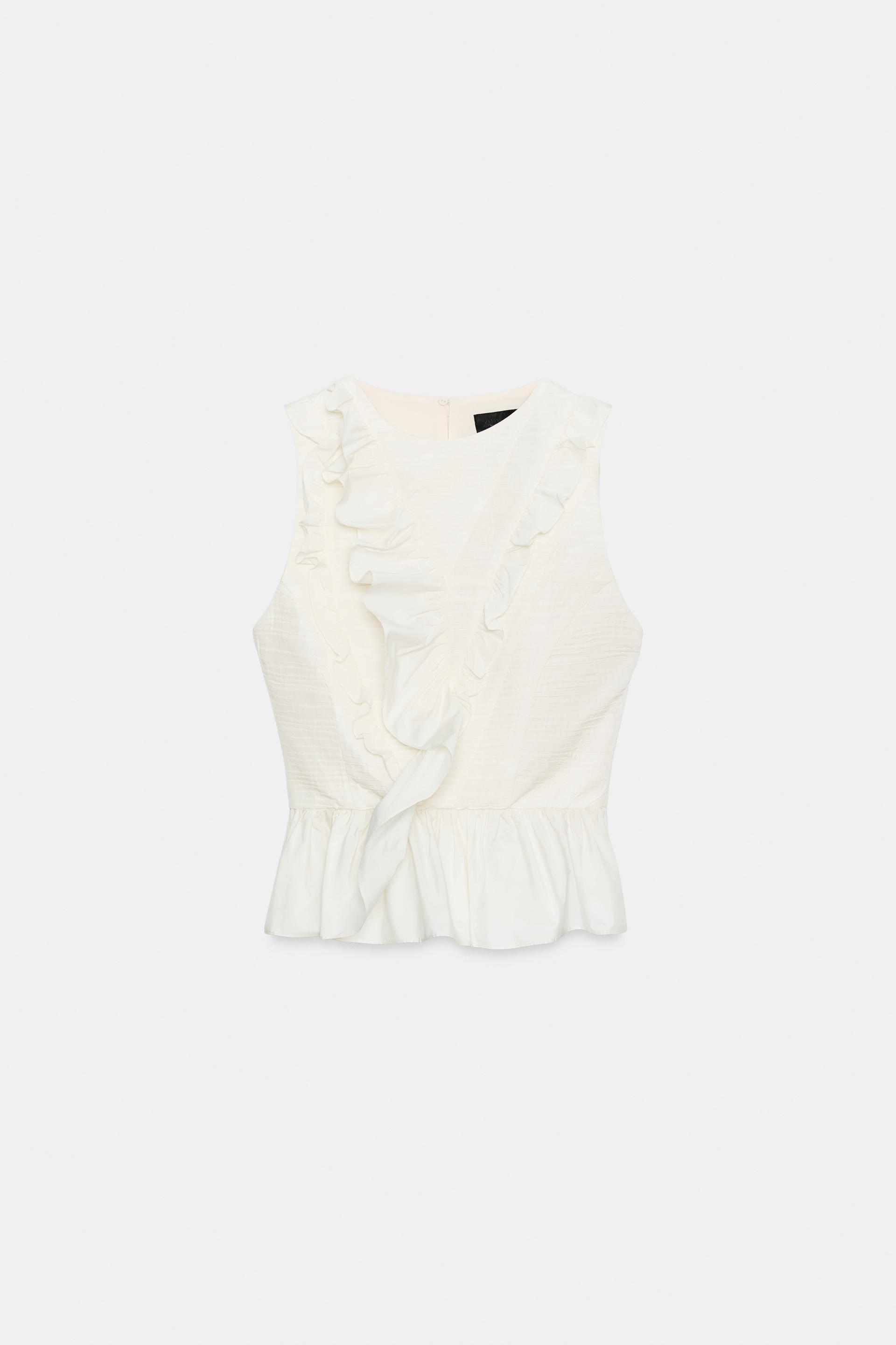DRAPED RUFFLE TOP by ZARA
