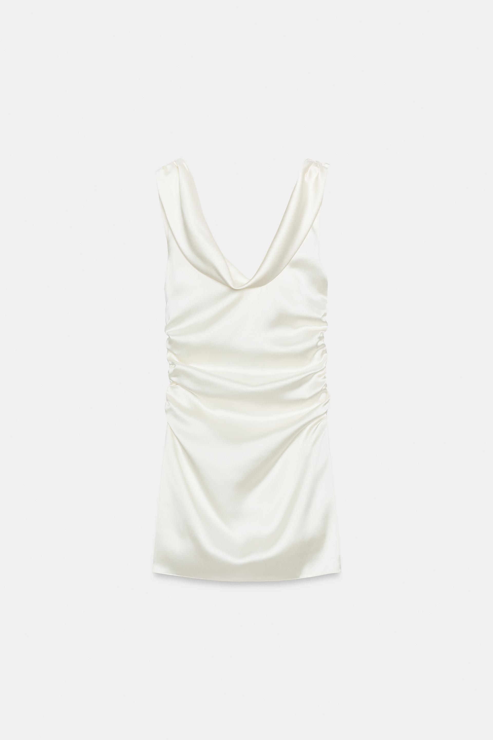 DRAPED SATIN MINI DRESS by ZARA