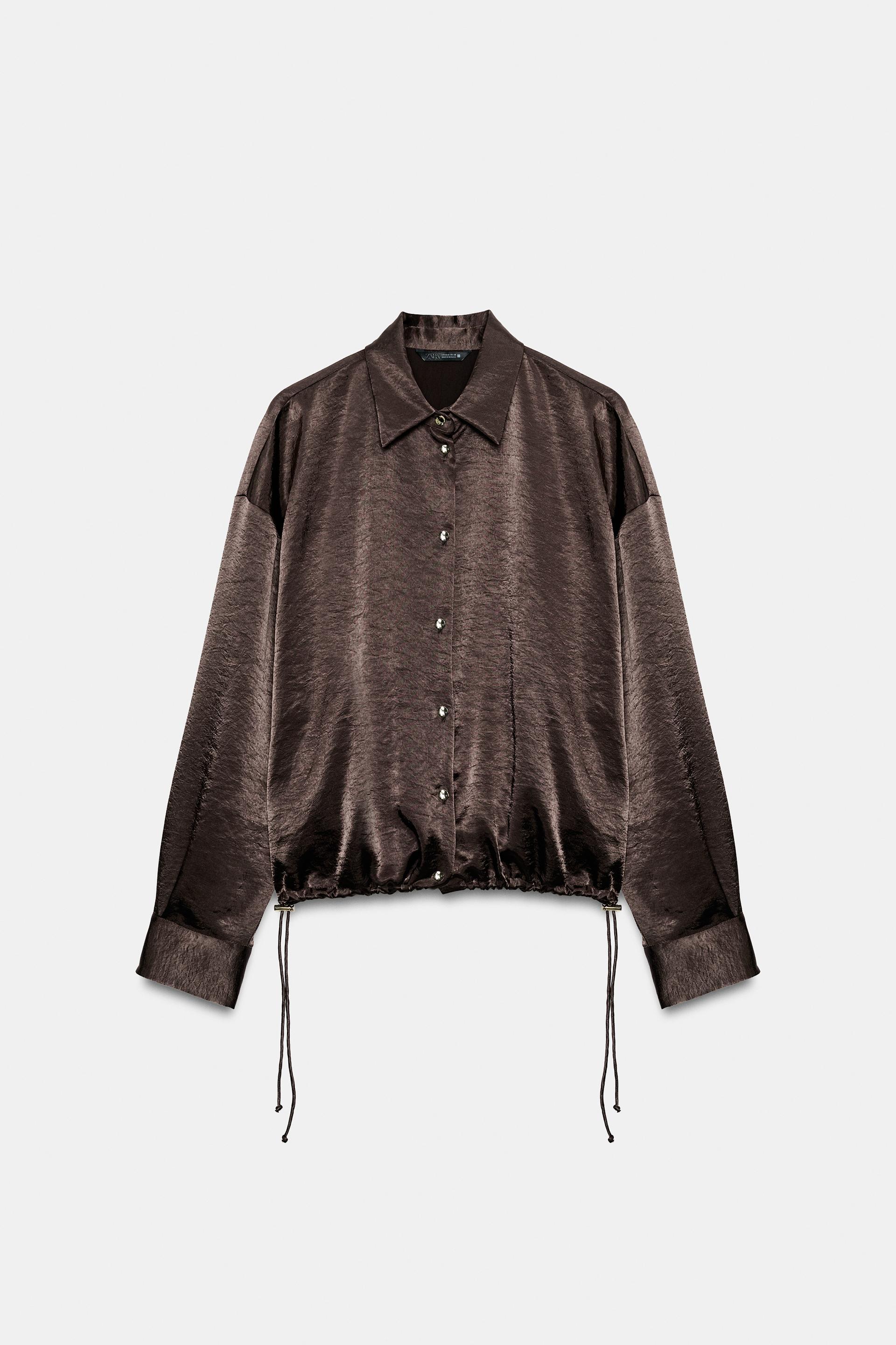 DRAWSTRING SATIN BLOUSE by ZARA