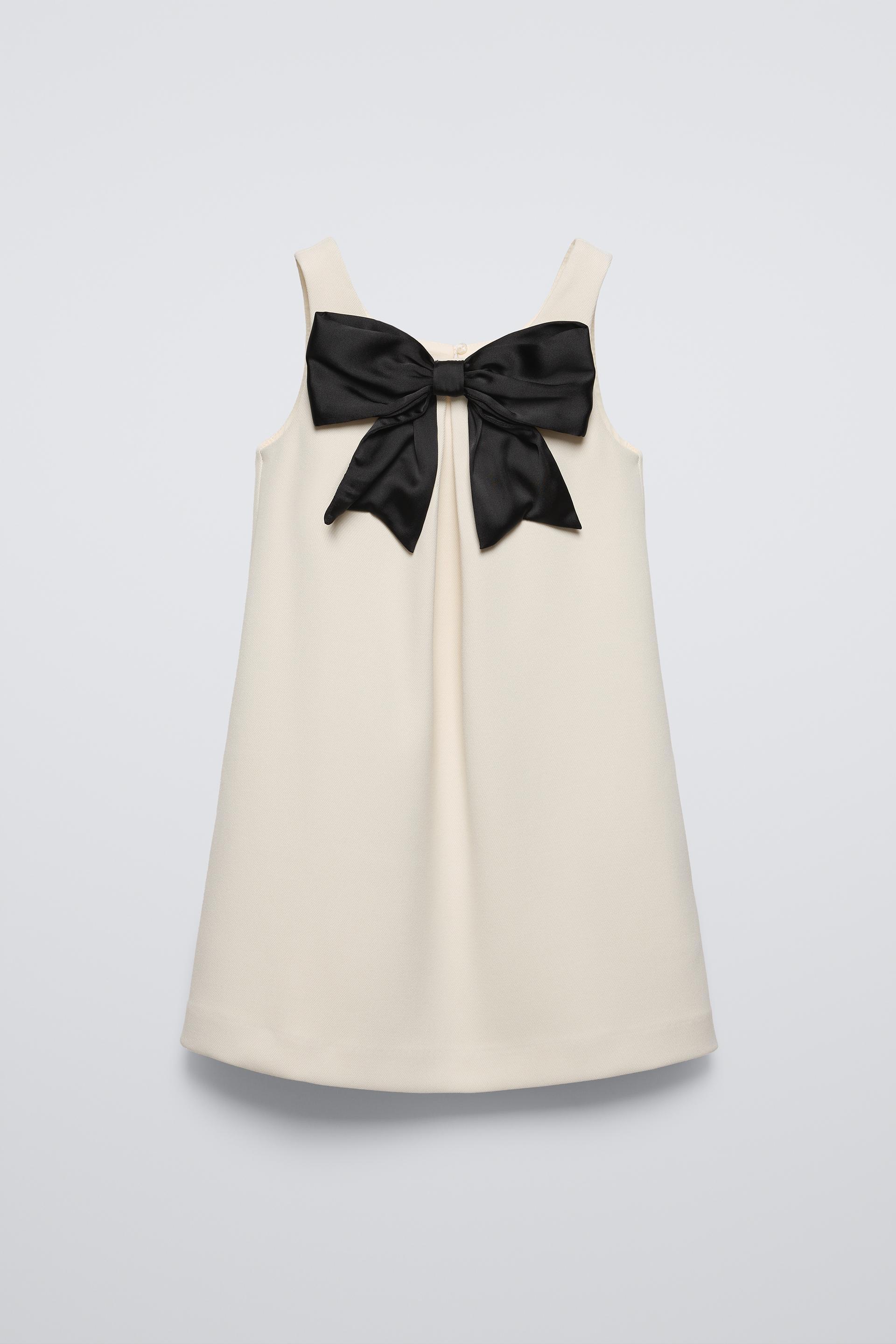 DRESS WITH CONTRASTING TIE by ZARA