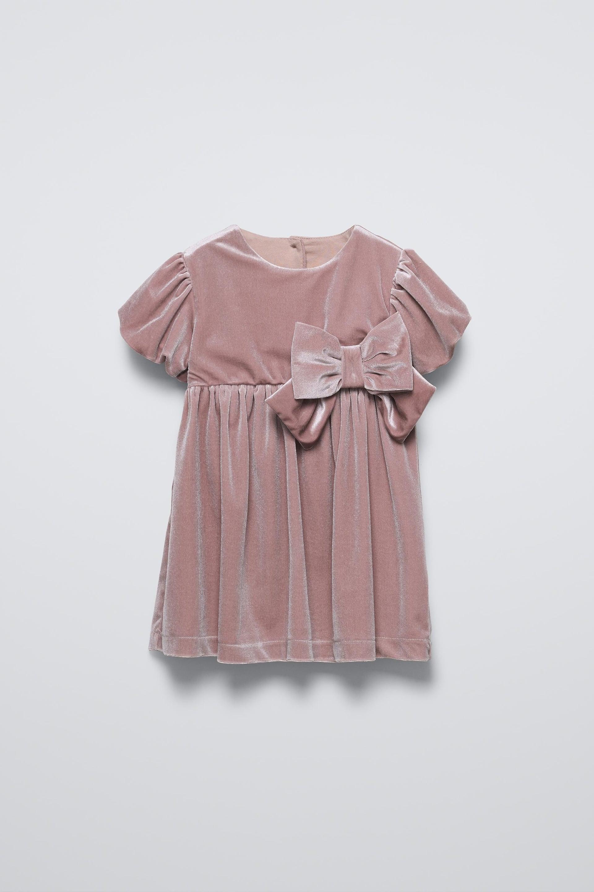 DRESS WITH VELVET BOW by ZARA