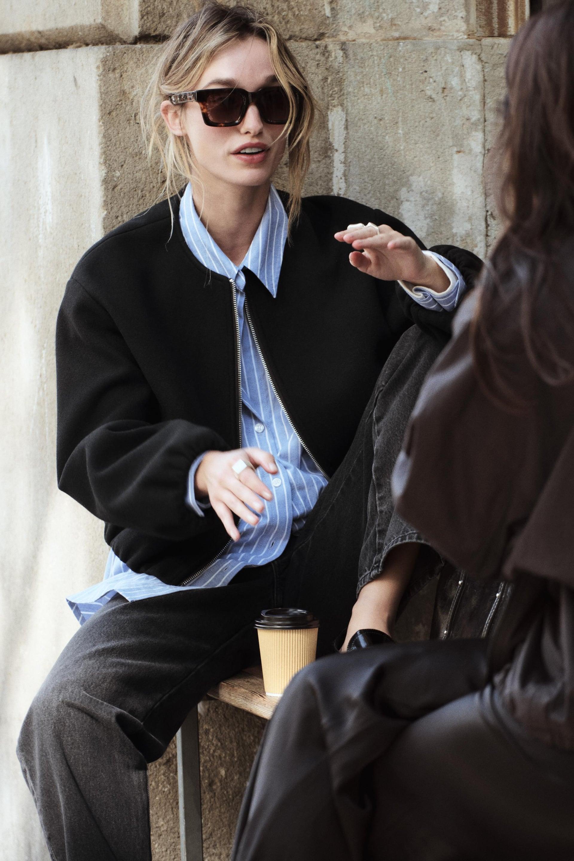 関税負担★ZARA★SOFT BOMBER JACKET WITH ELASTIC TRIMS ELASTICATED TRIM SOFT BOMBER JACKET by ZARA | jellibeans