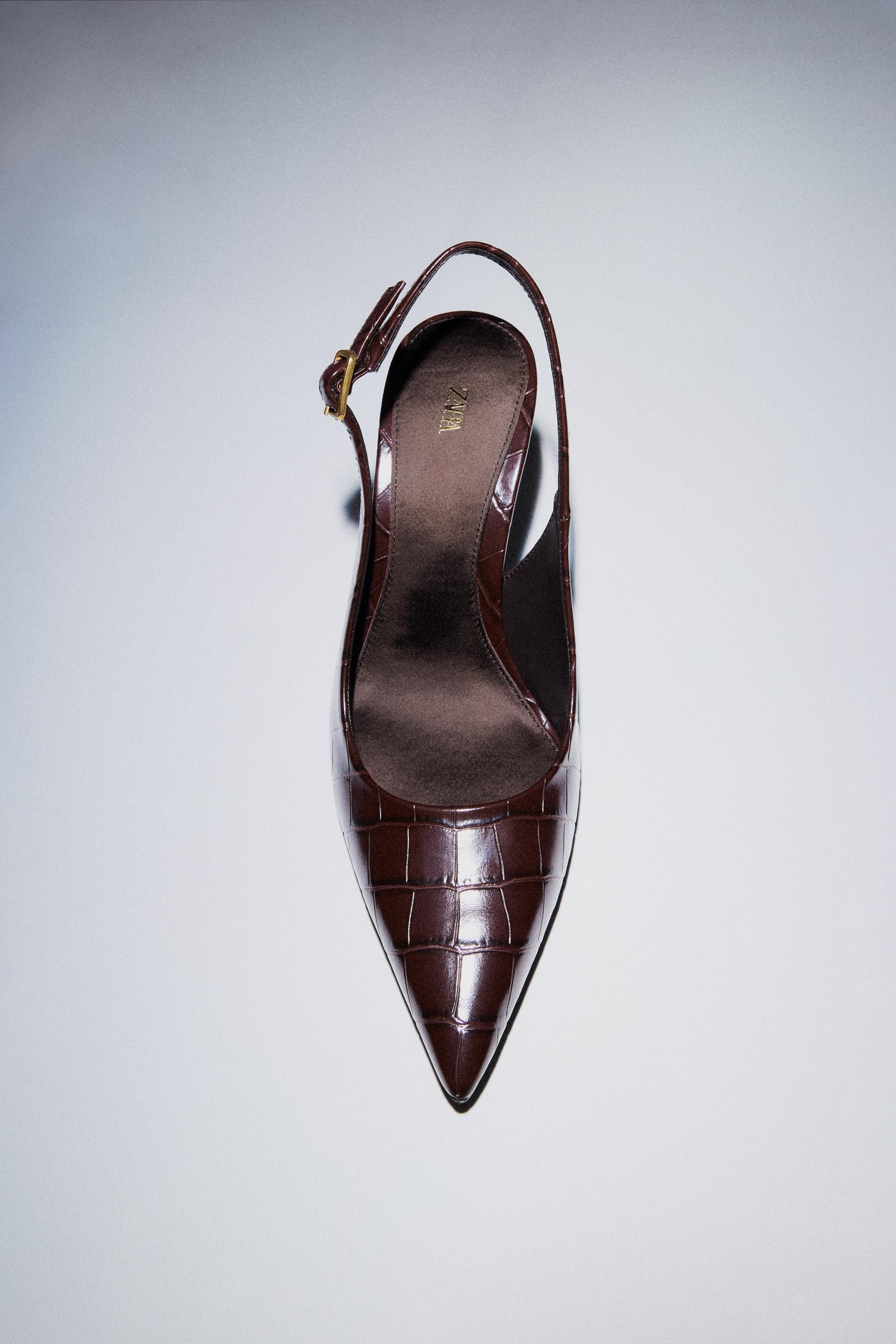 EMBOSSED SLINGBACK SHOES by ZARA