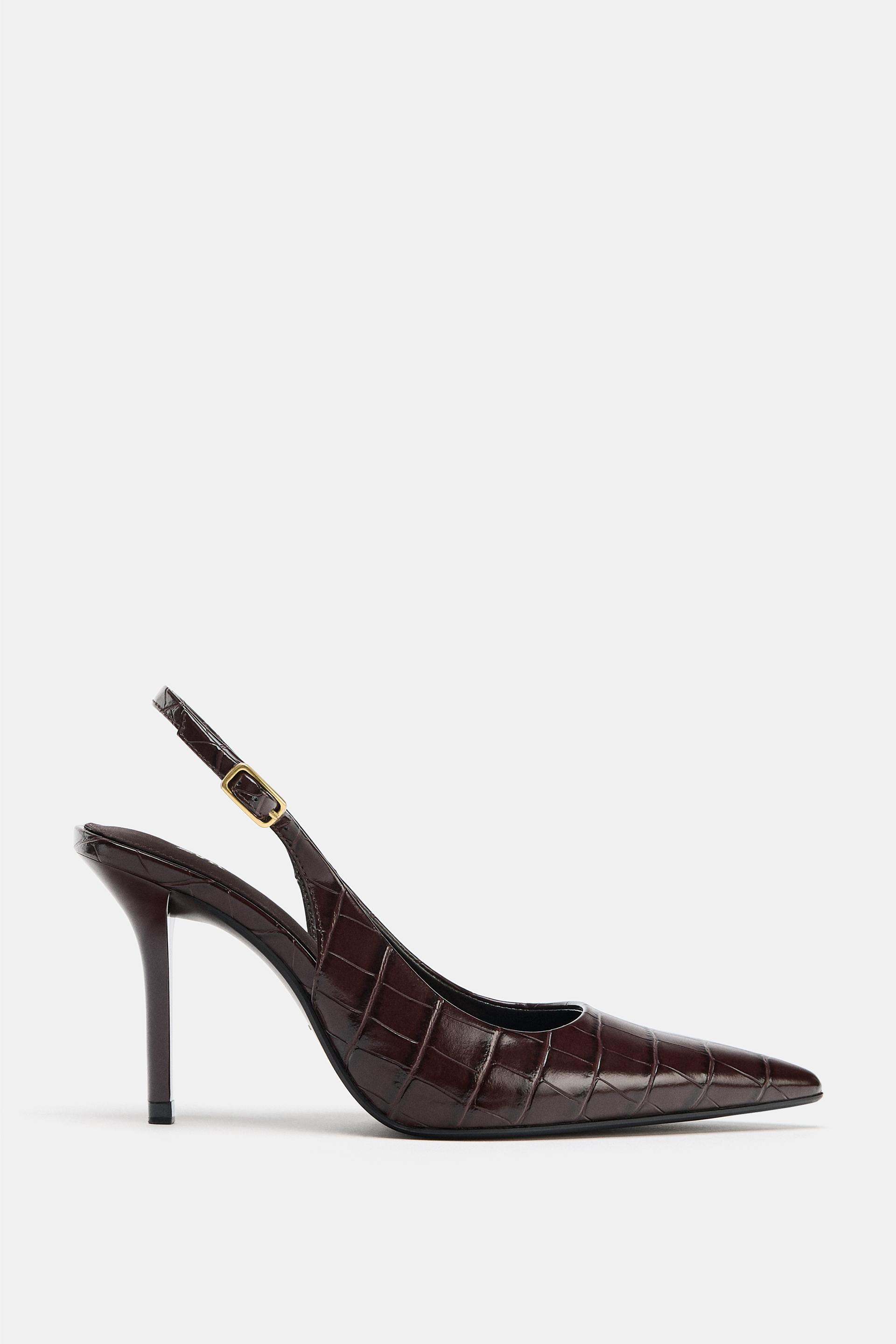 EMBOSSED SLINGBACK SHOES by ZARA