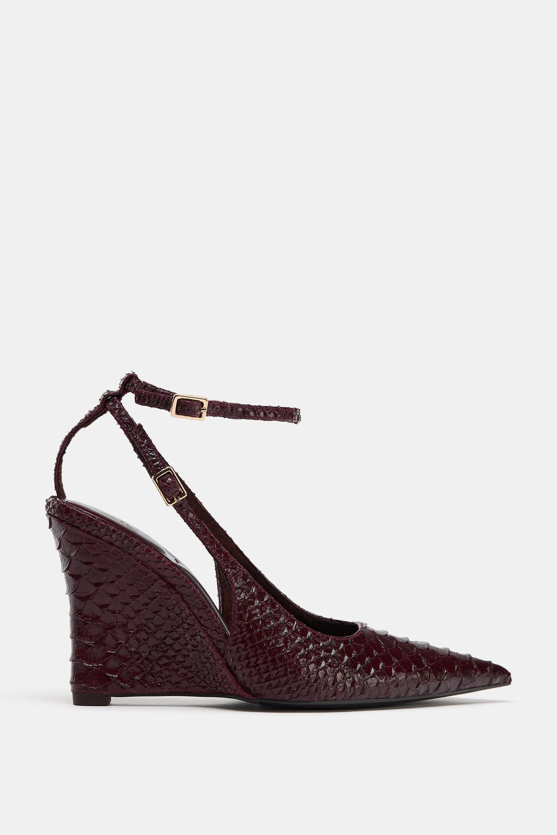 EMBOSSED WEDGE SHOES by ZARA