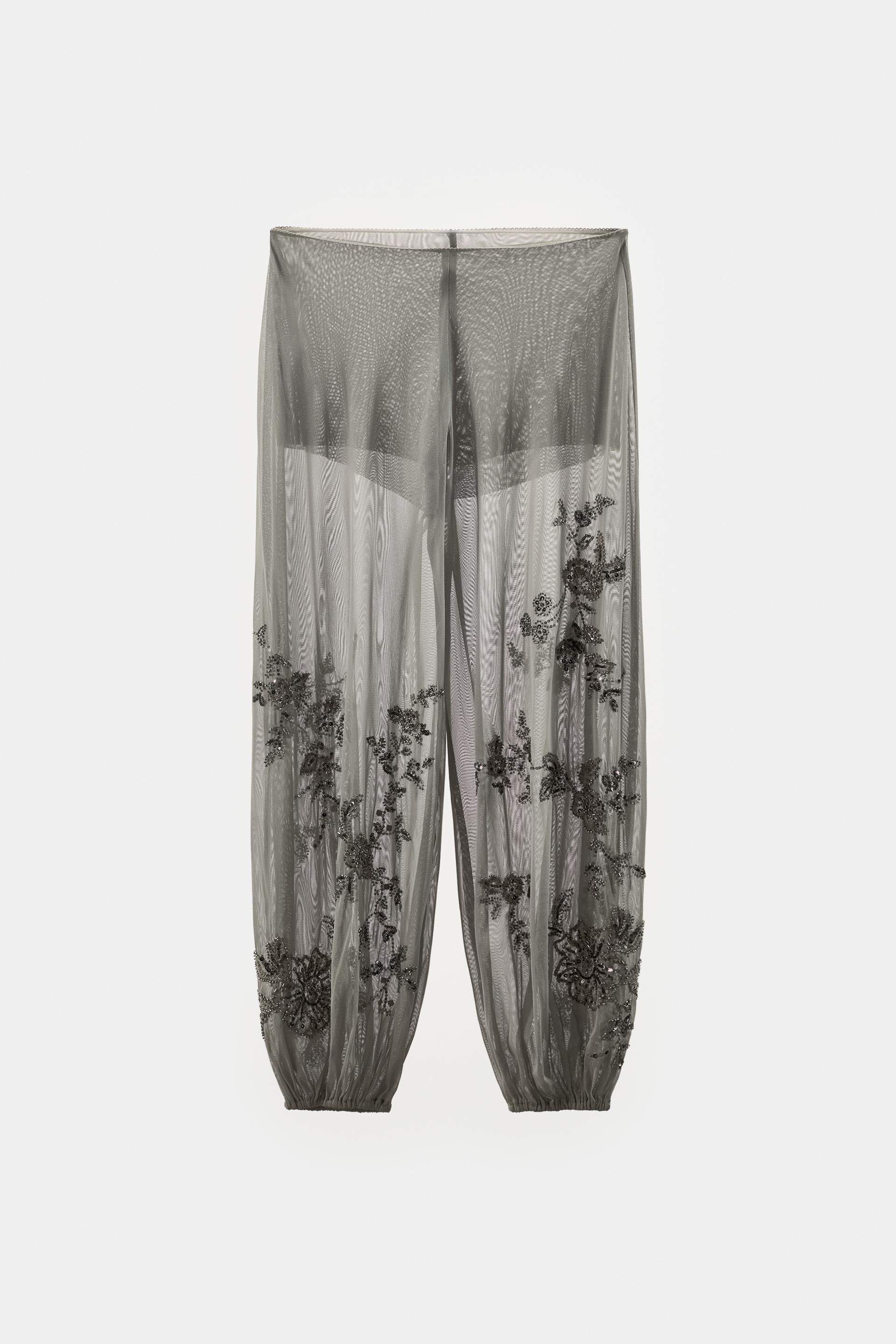 EMBROIDERED BLOOMER PANTS by ZARA