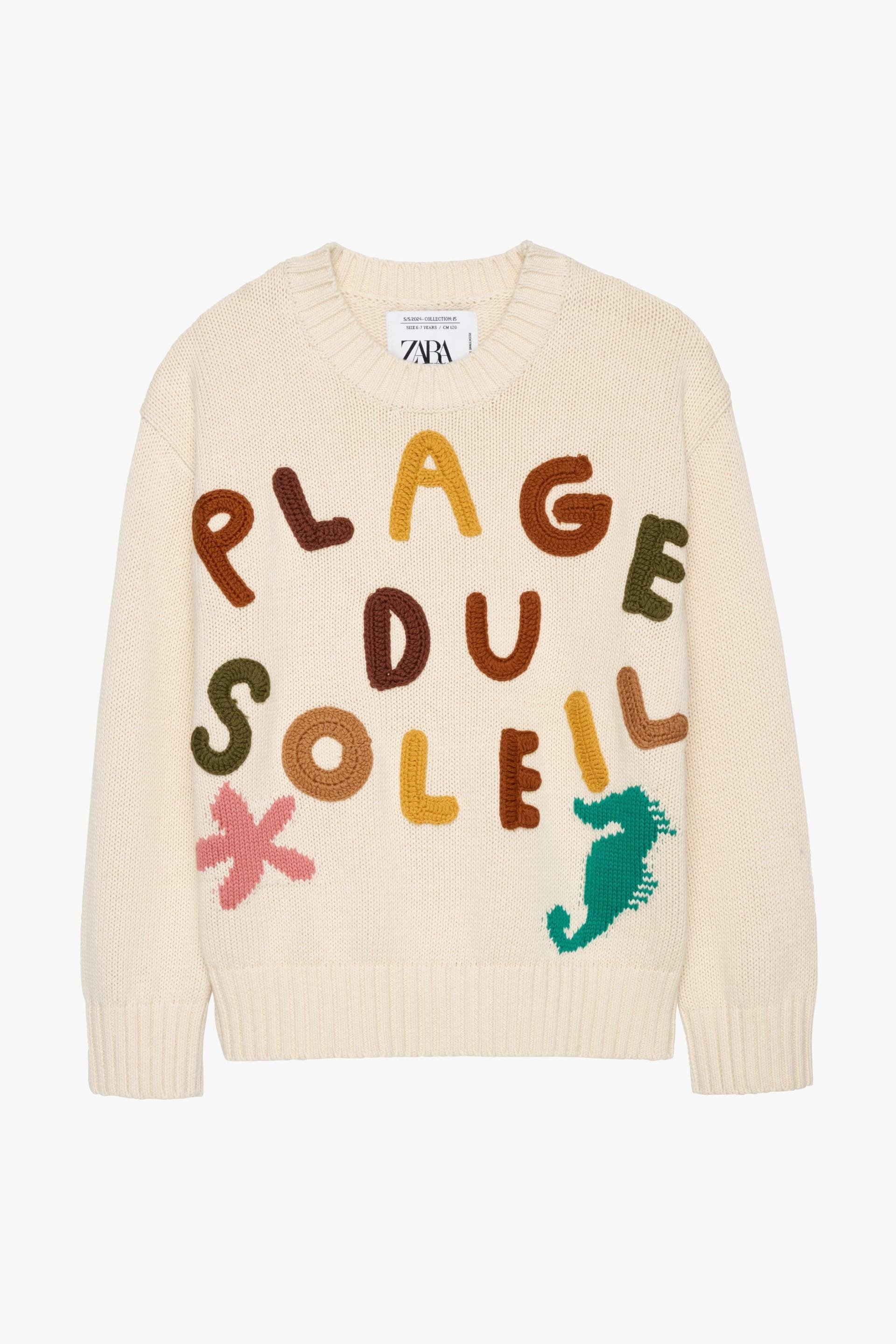 EMBROIDERED COTTON KNIT SWEATER LIMITED EDITION by ZARA