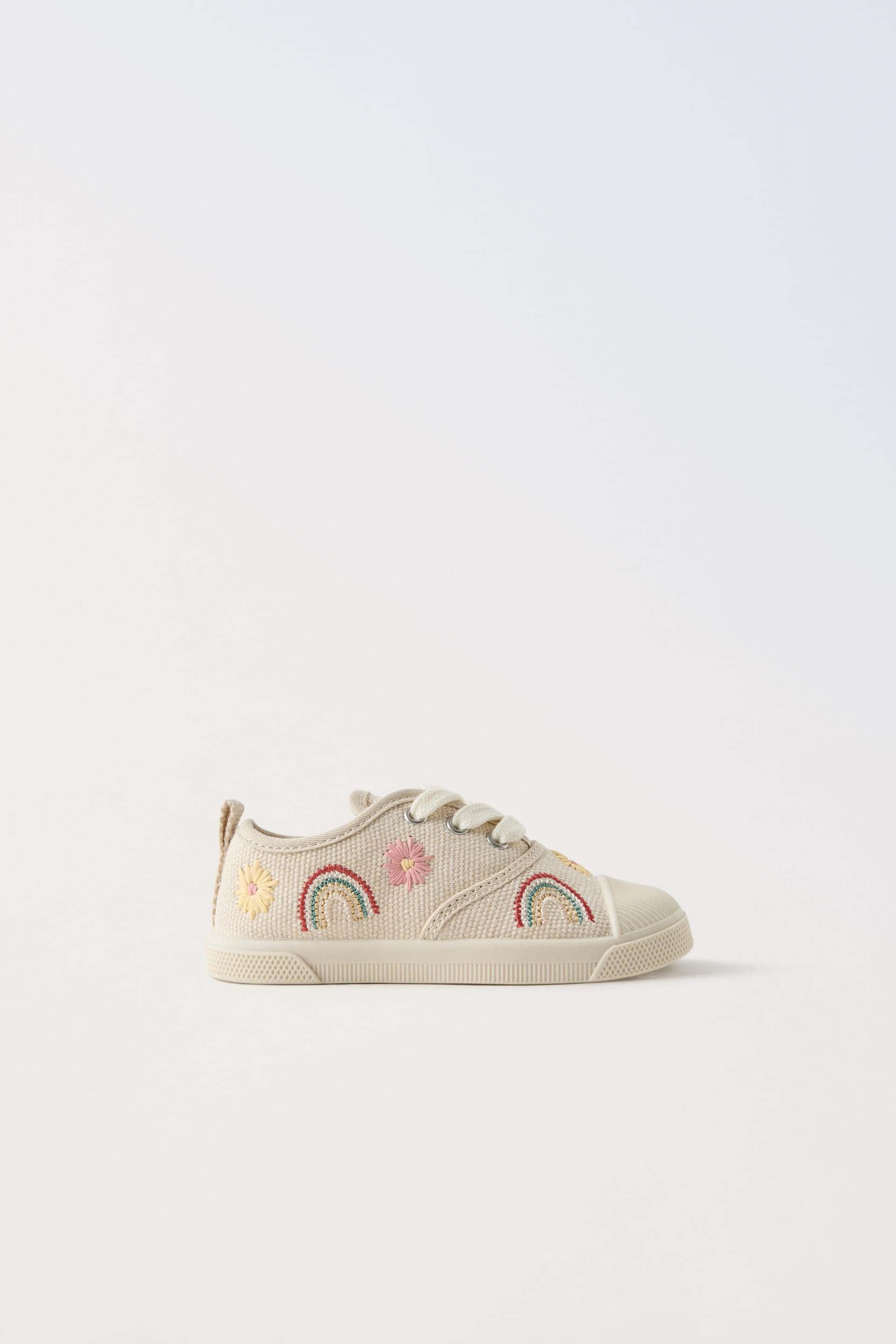 EMBROIDERED COTTON SNEAKERS by ZARA