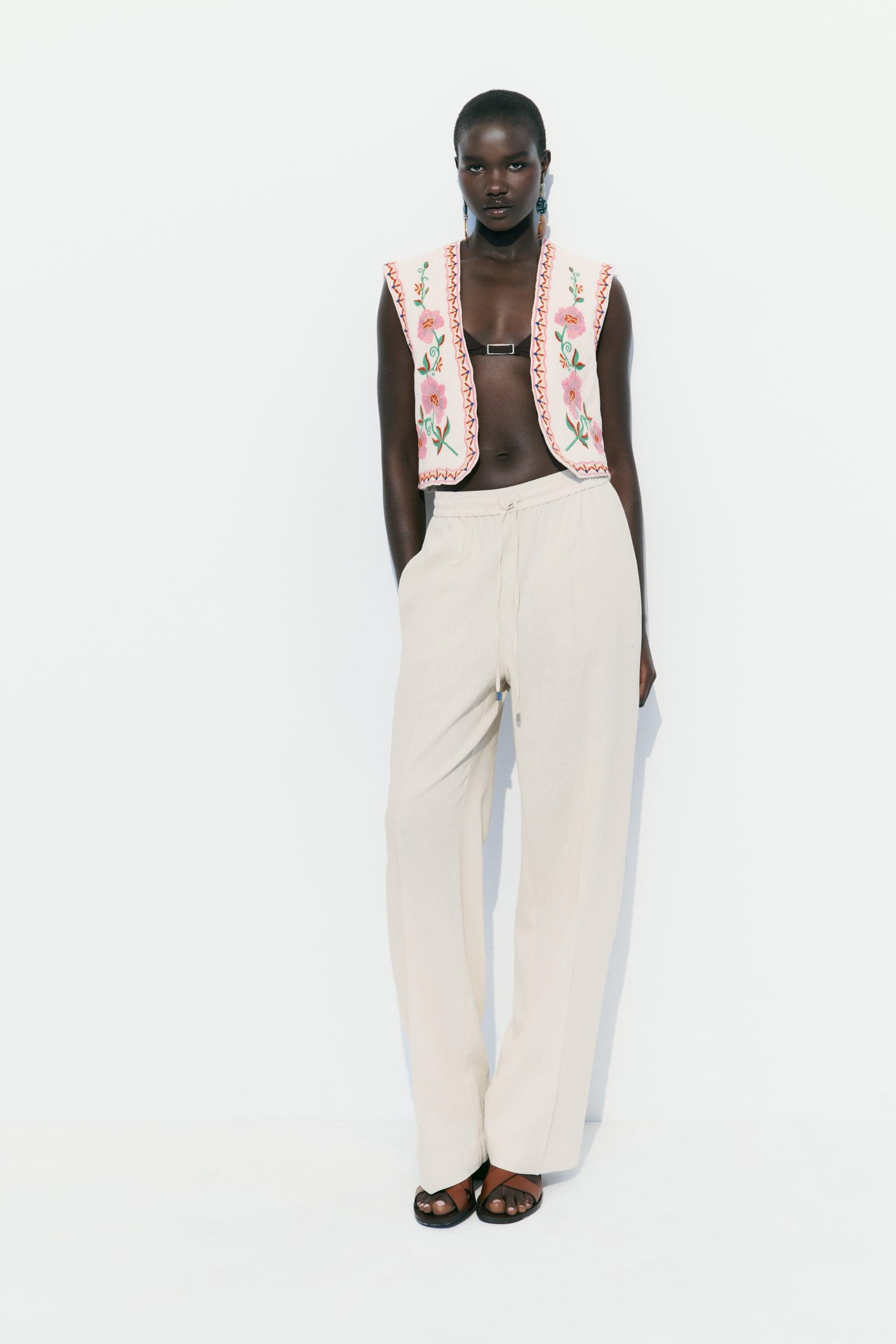 EMBROIDERED CROPPED VEST by ZARA
