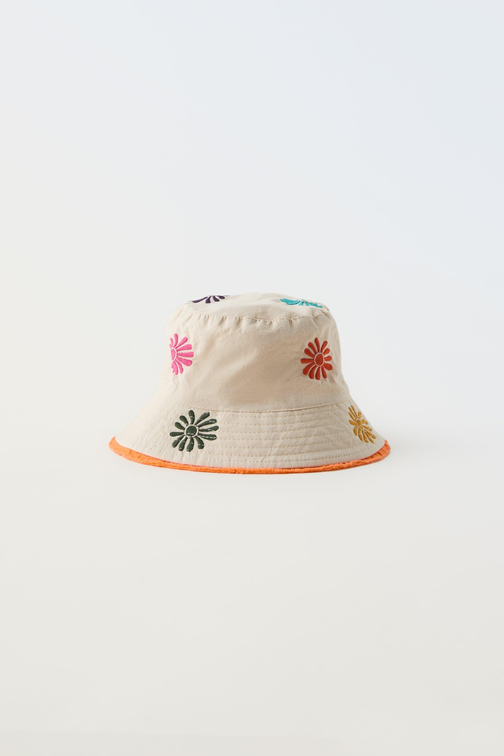 EMBROIDERED FLORAL BUCKET HAT by ZARA