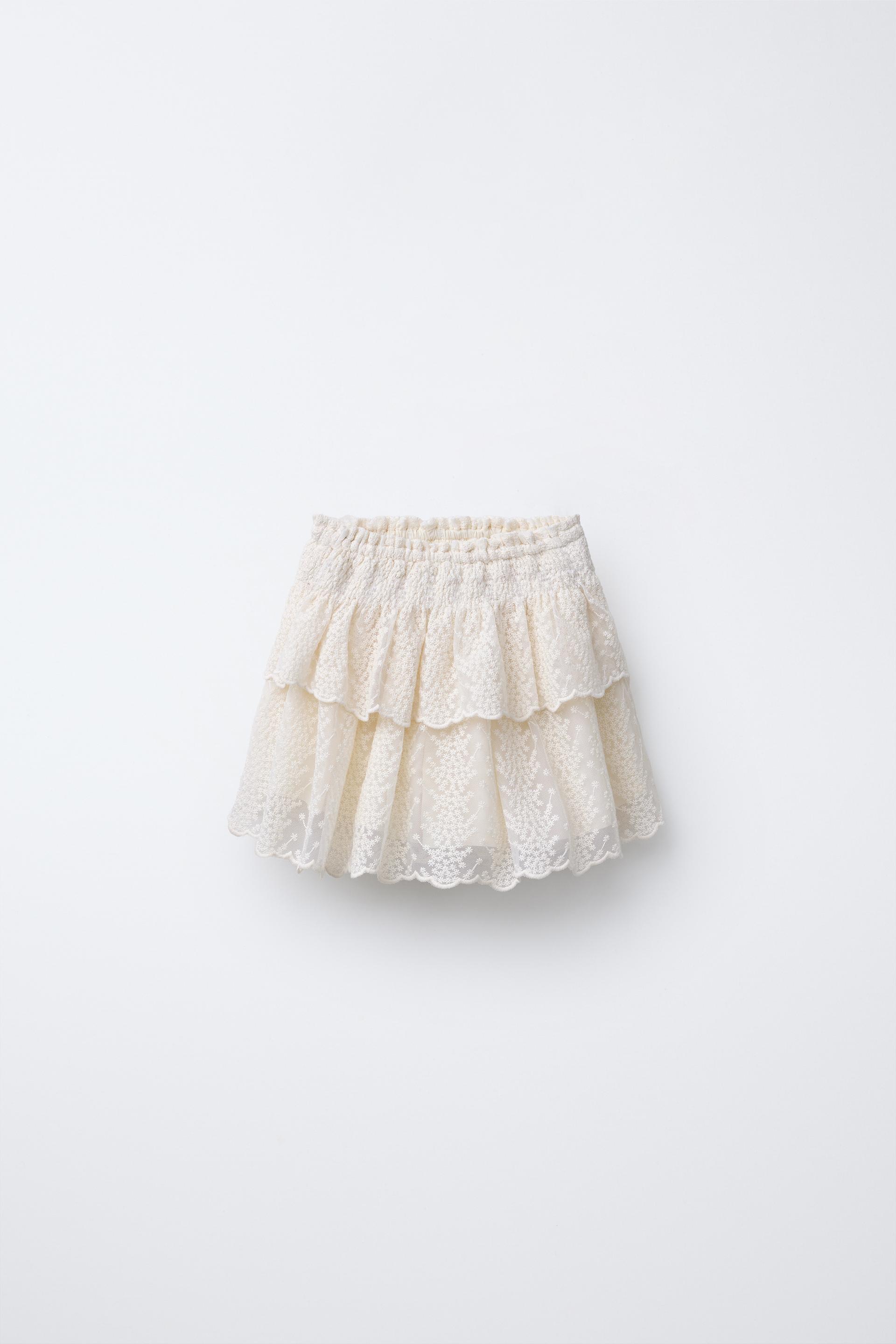 EMBROIDERED FLORAL SKIRT by ZARA