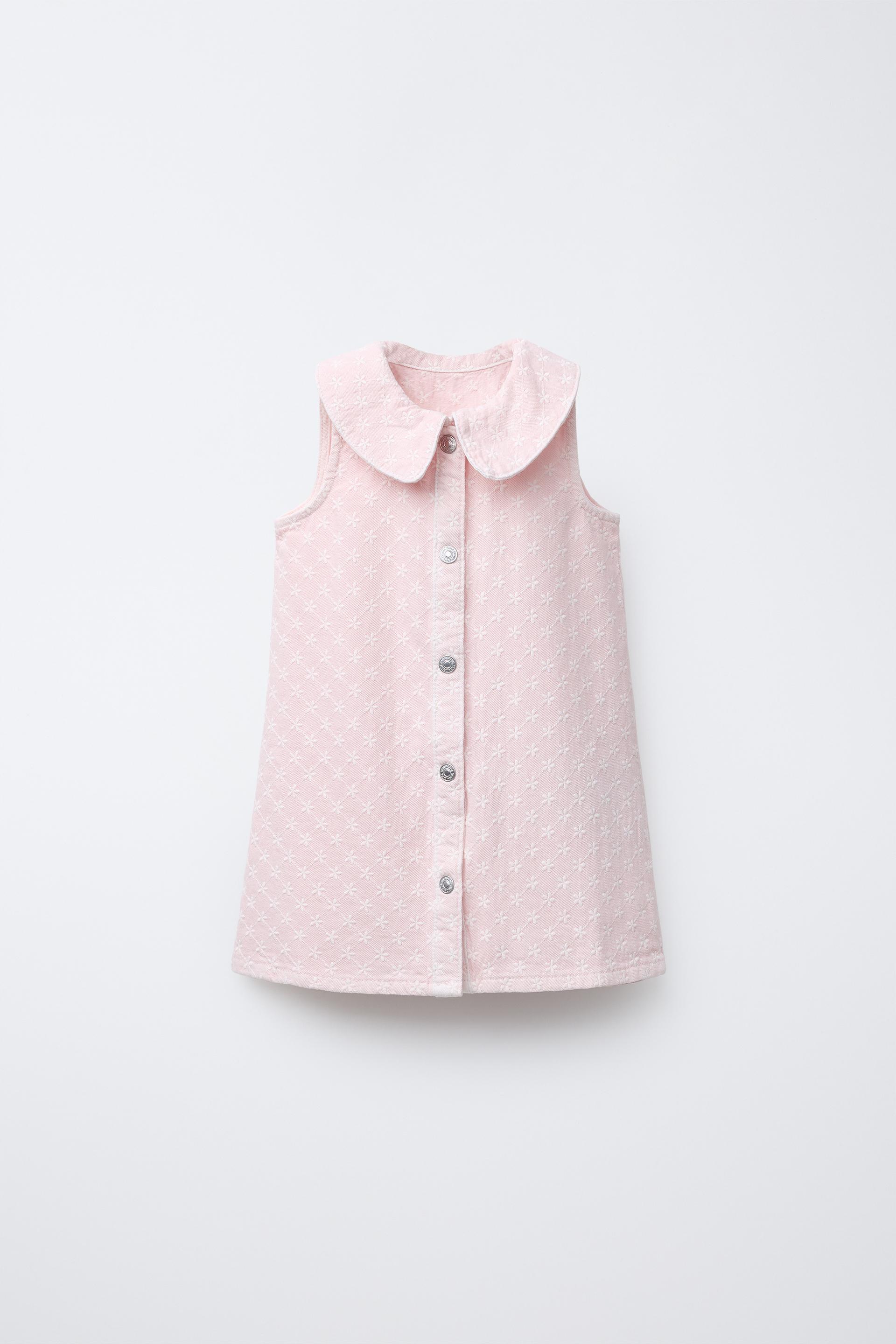EMBROIDERED FLORAL TWILL DRESS by ZARA