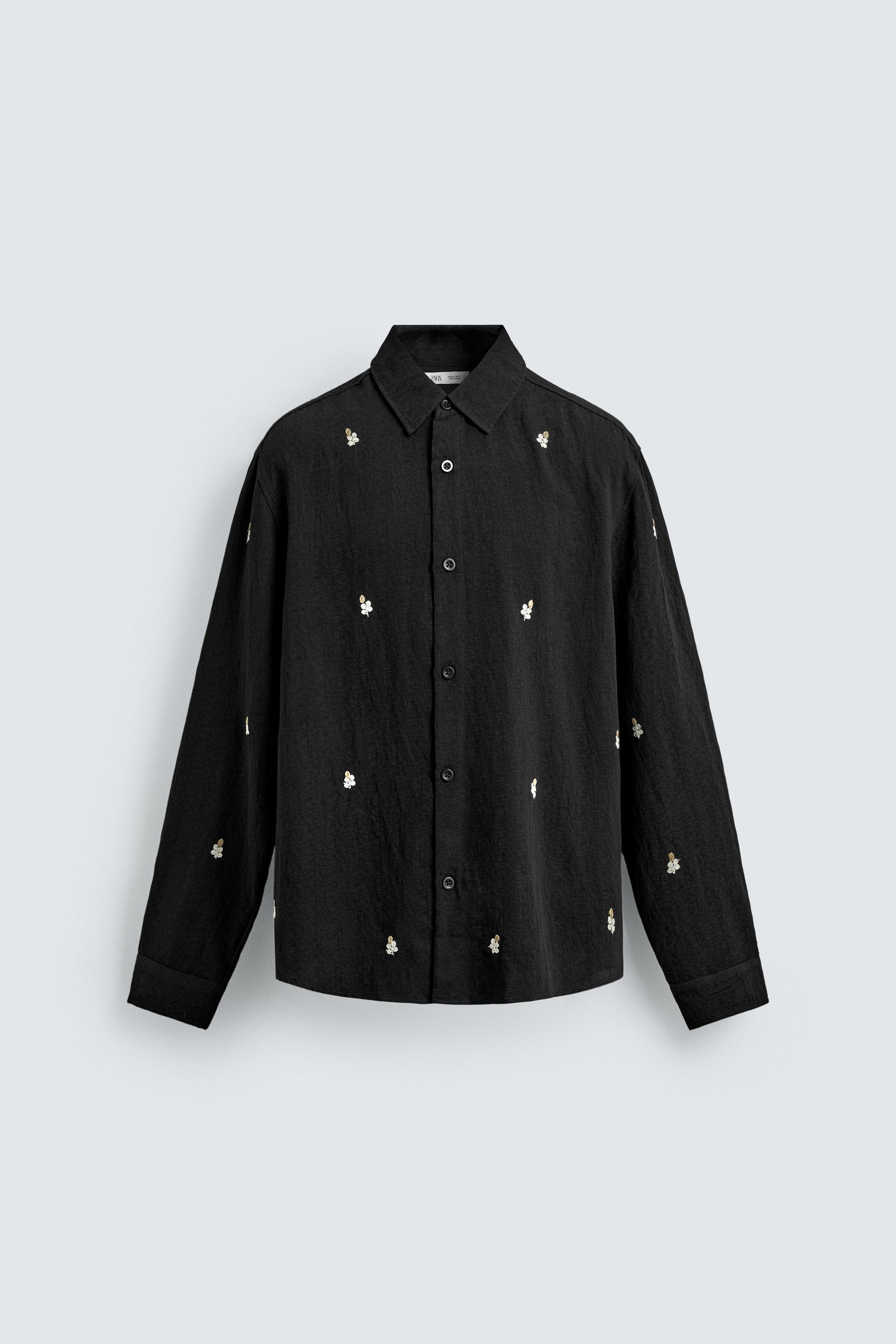 EMBROIDERED FLOWY SHIRT by ZARA