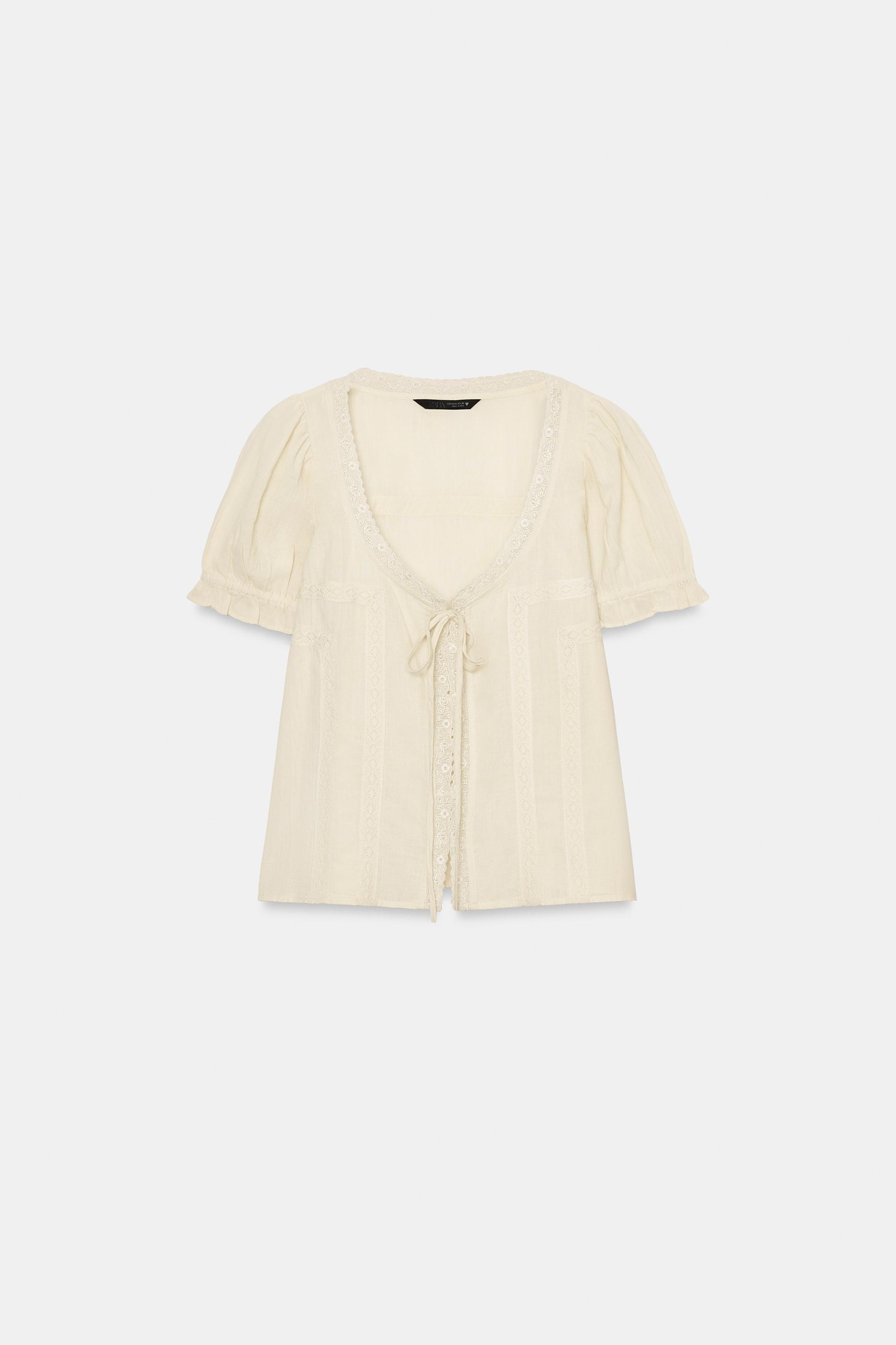 EMBROIDERED GAUZE SHIRT by ZARA