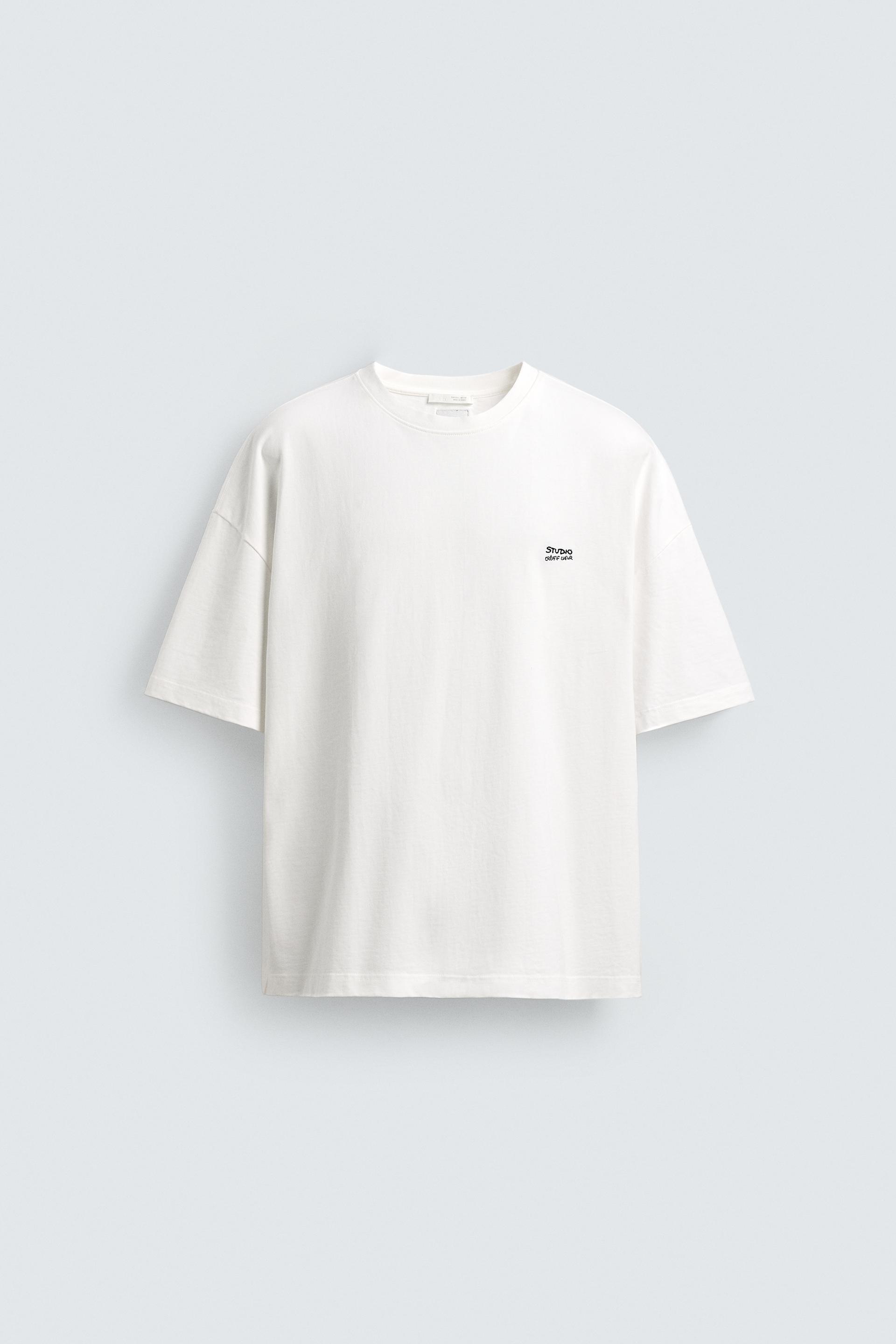 EMBROIDERED INTERLOCK T-SHIRT by ZARA