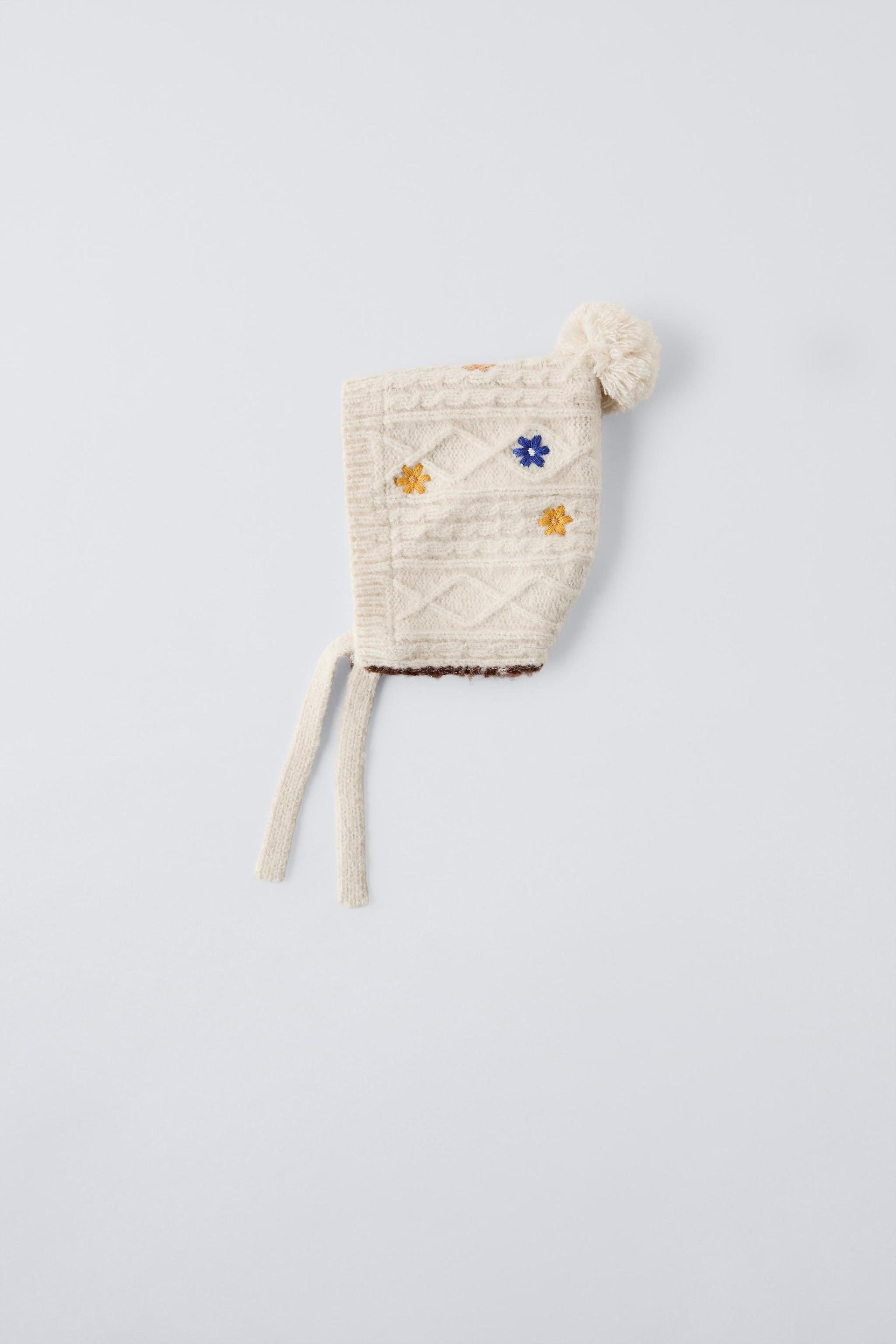 EMBROIDERED KNIT BONNET by ZARA