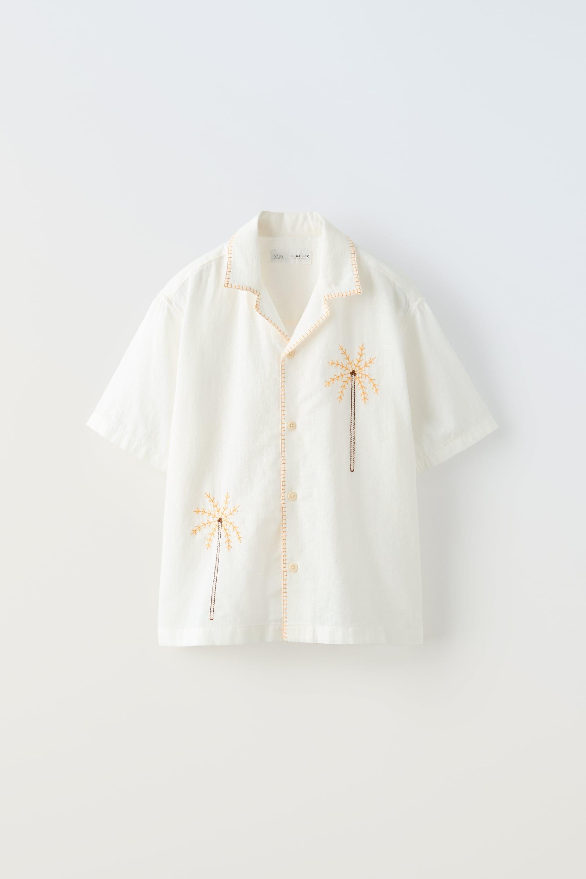 EMBROIDERED PALM TREE SHIRT by ZARA