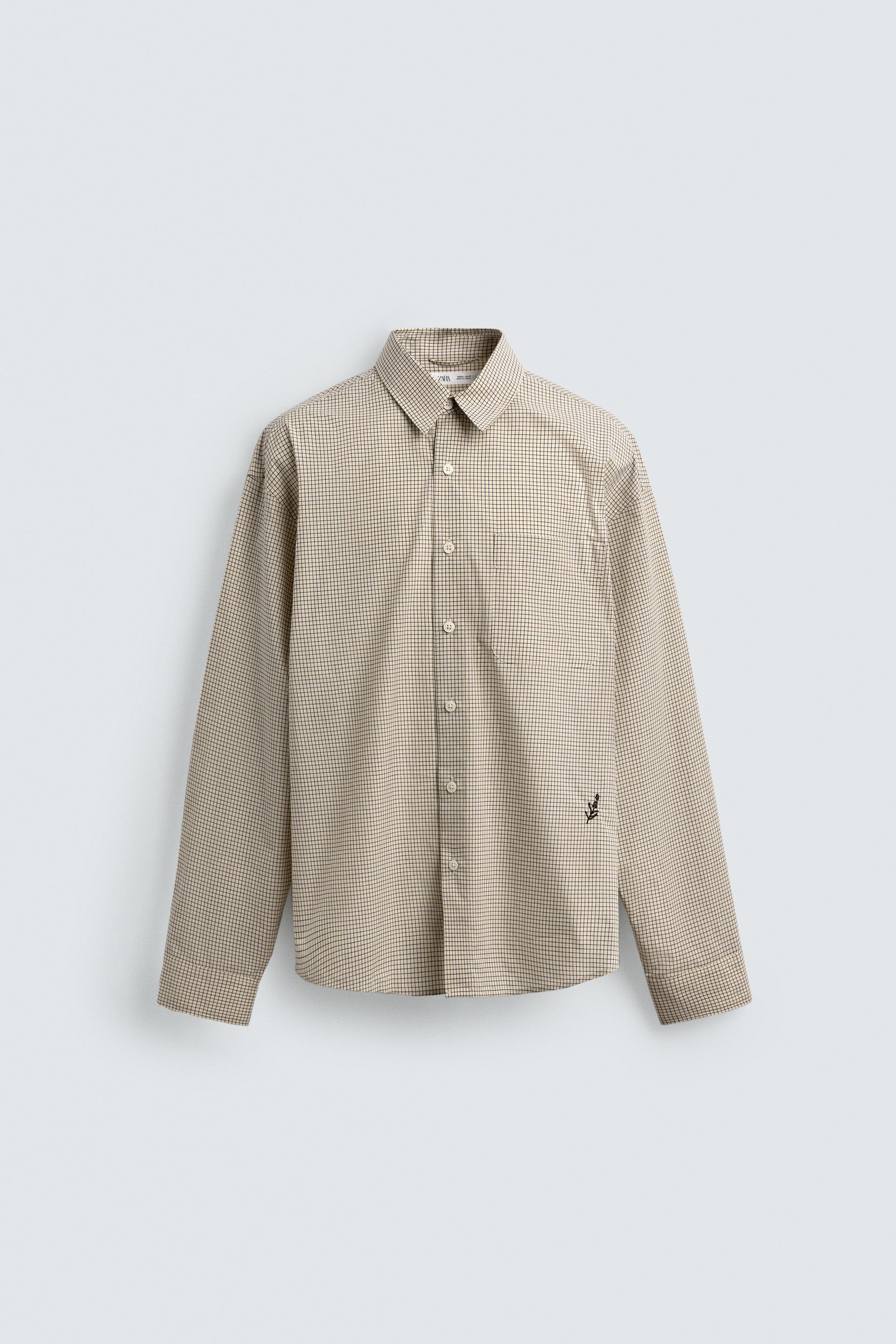 EMBROIDERED PLAID SHIRT by ZARA