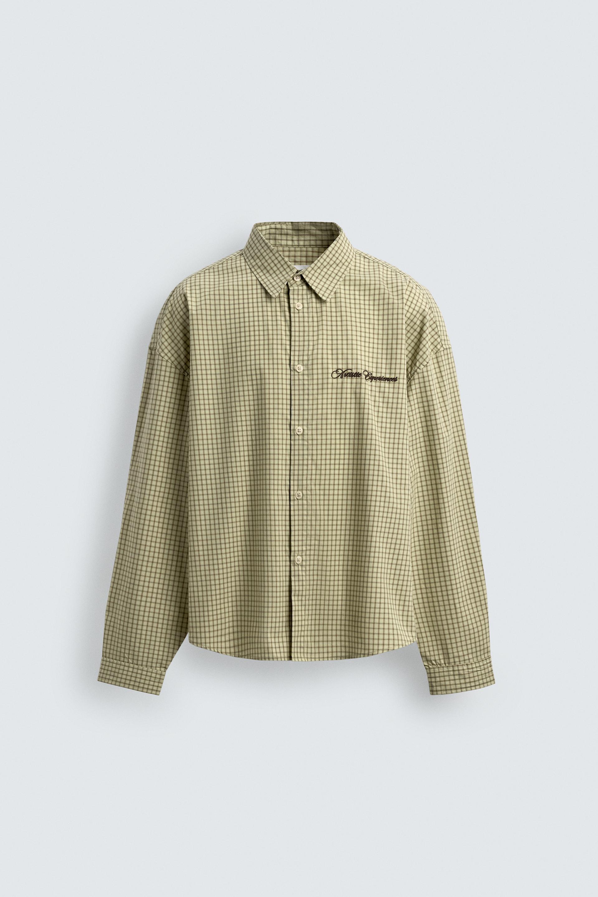 EMBROIDERED PLAID SHIRT by ZARA