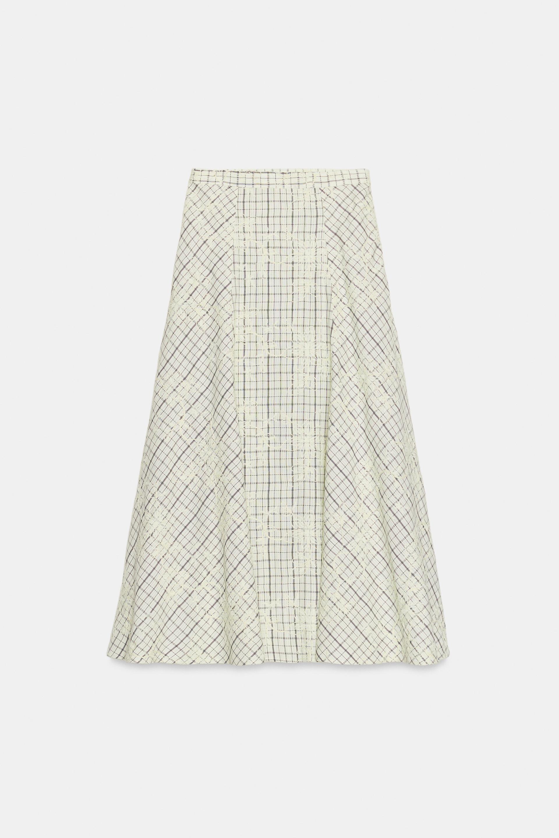 EMBROIDERED PLAID SKIRT WITH BOWS by ZARA