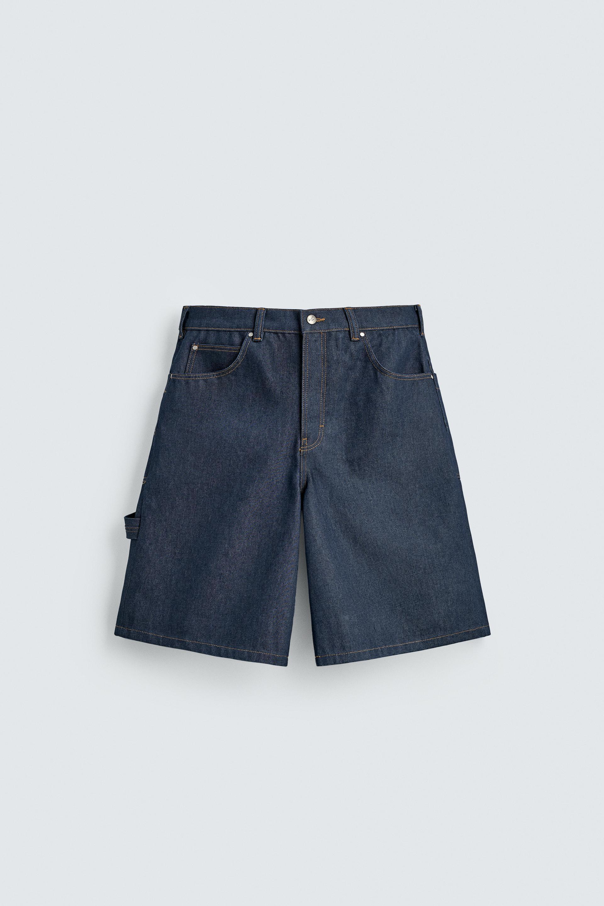 EMBROIDERED POCKET DENIM JORTS by ZARA