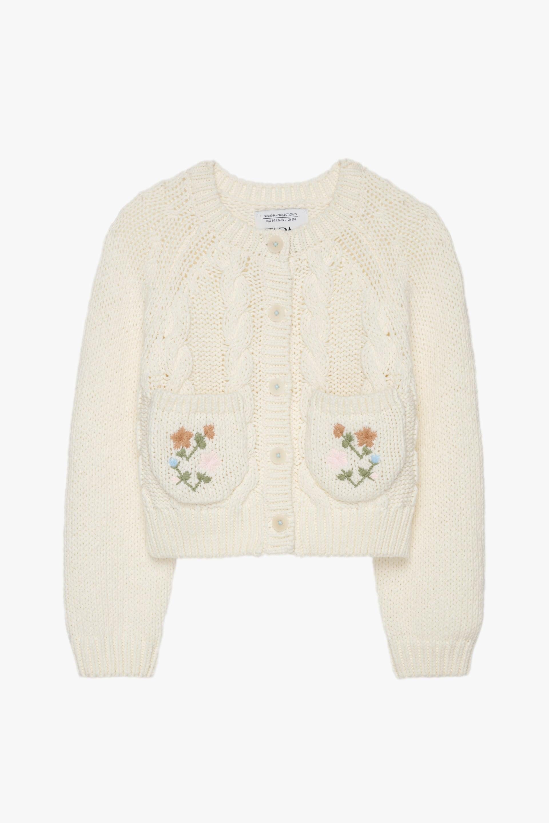 EMBROIDERED POCKET KNIT CARDIGAN LIMITED EDITION by ZARA