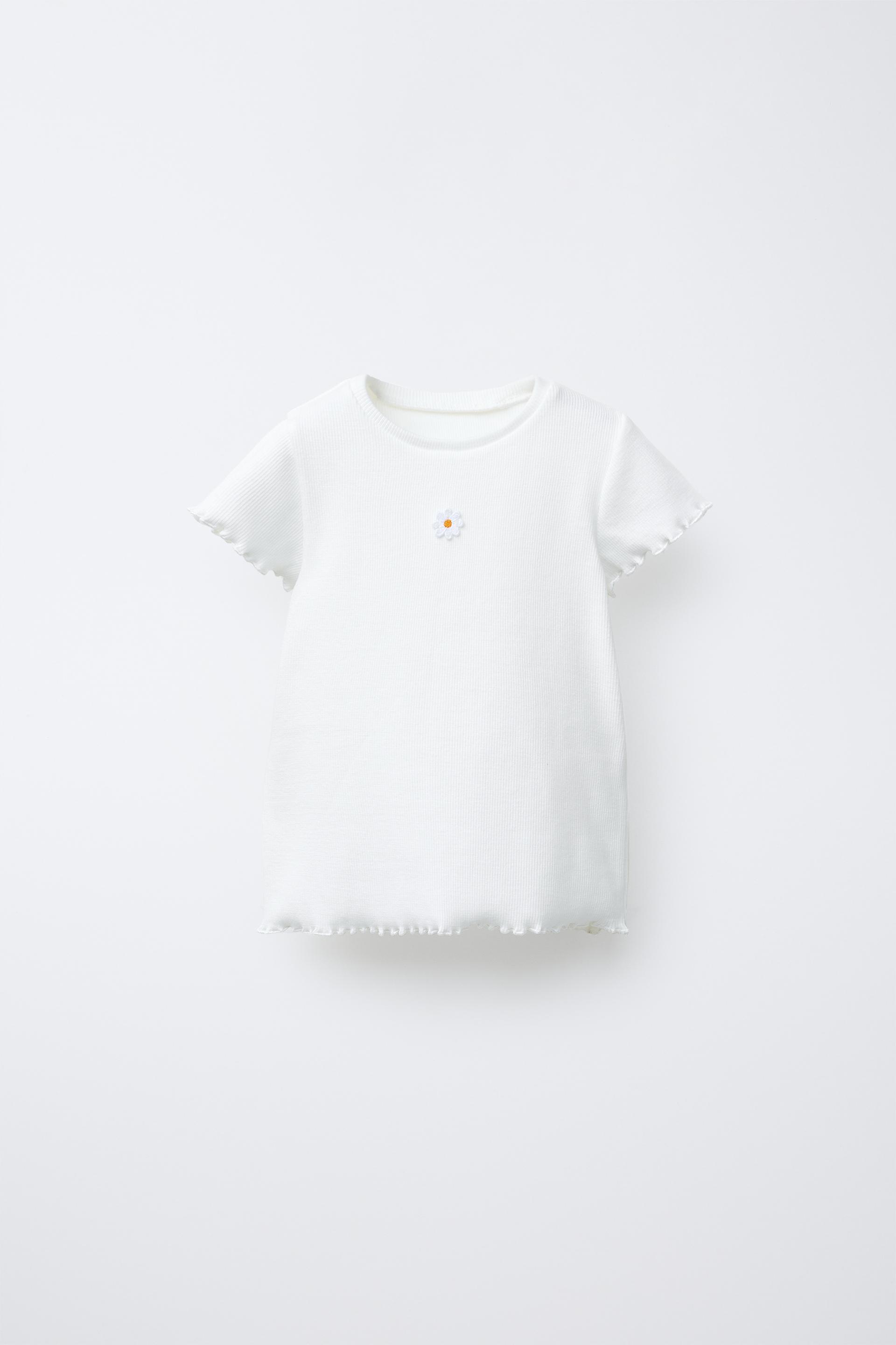 EMBROIDERED RIBBED T-SHIRT by ZARA