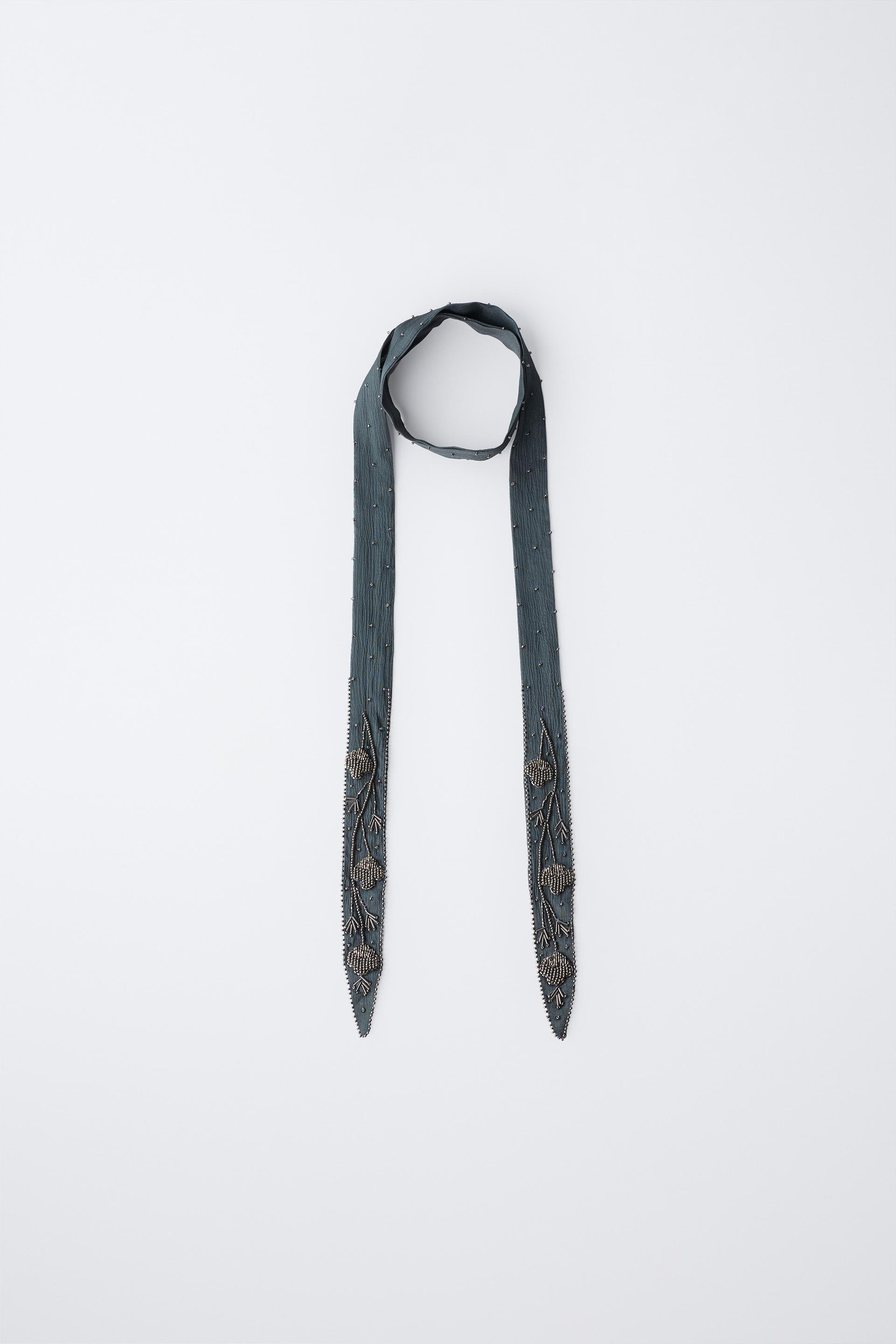 EMBROIDERED SCARF NECKLACE by ZARA