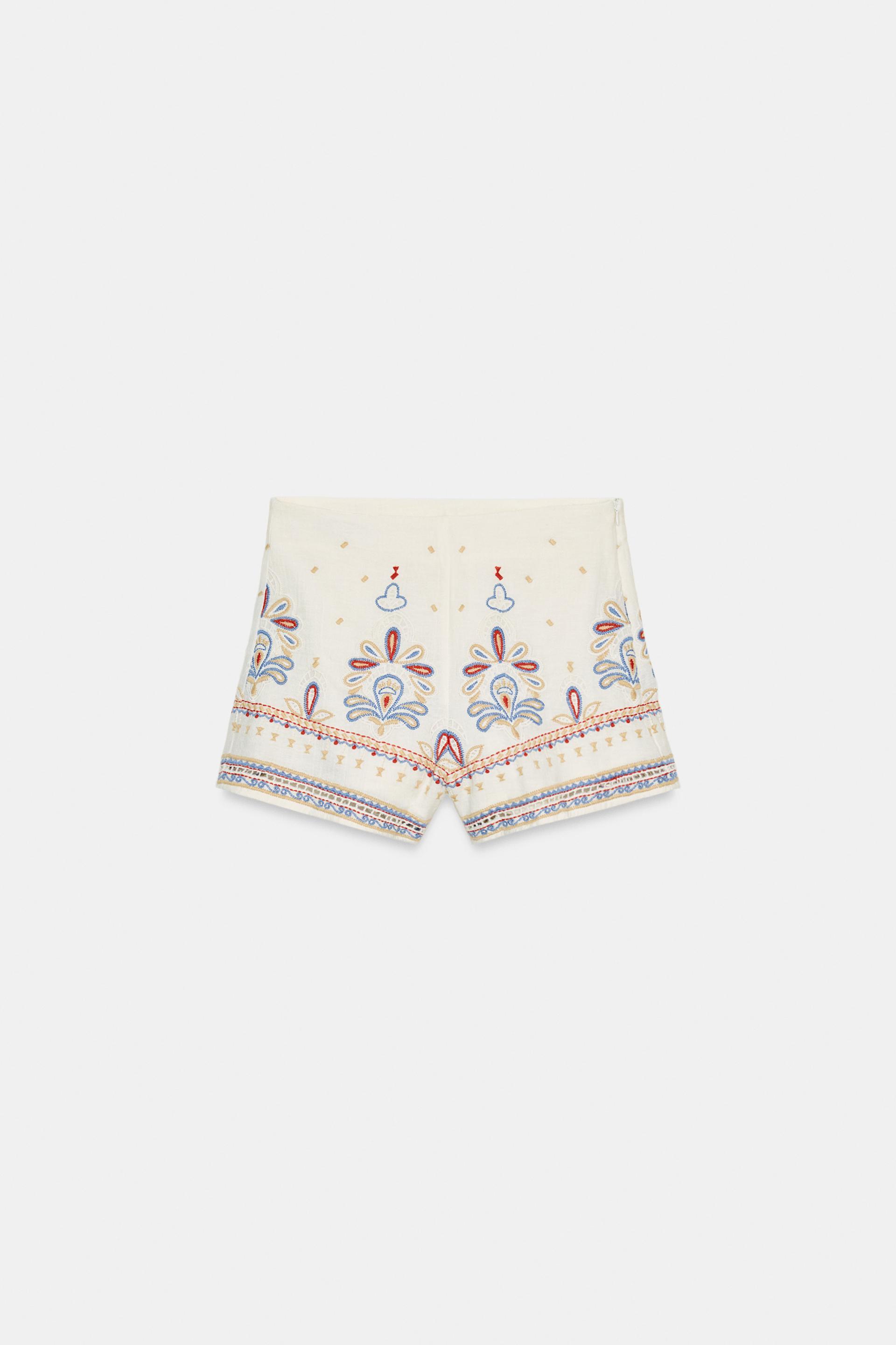 EMBROIDERED SHORTS by ZARA