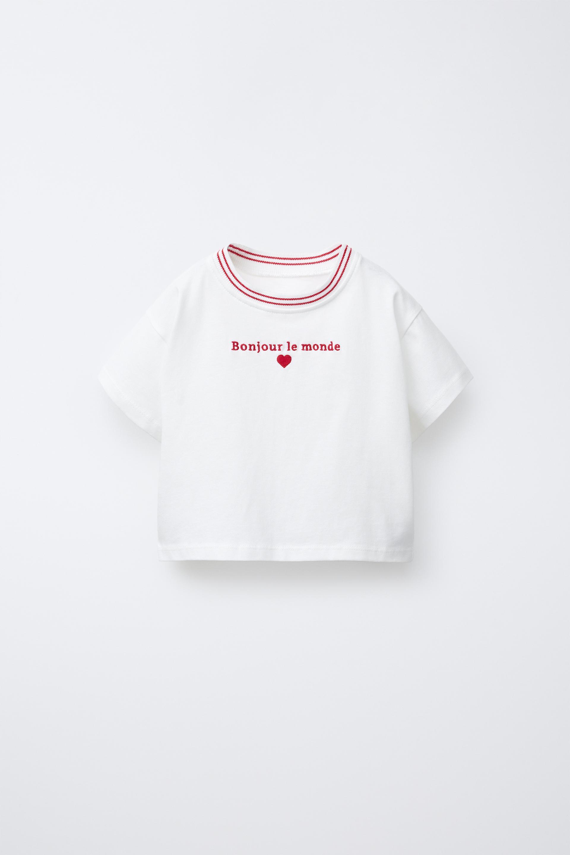 EMBROIDERED TEXT T-SHIRT by ZARA