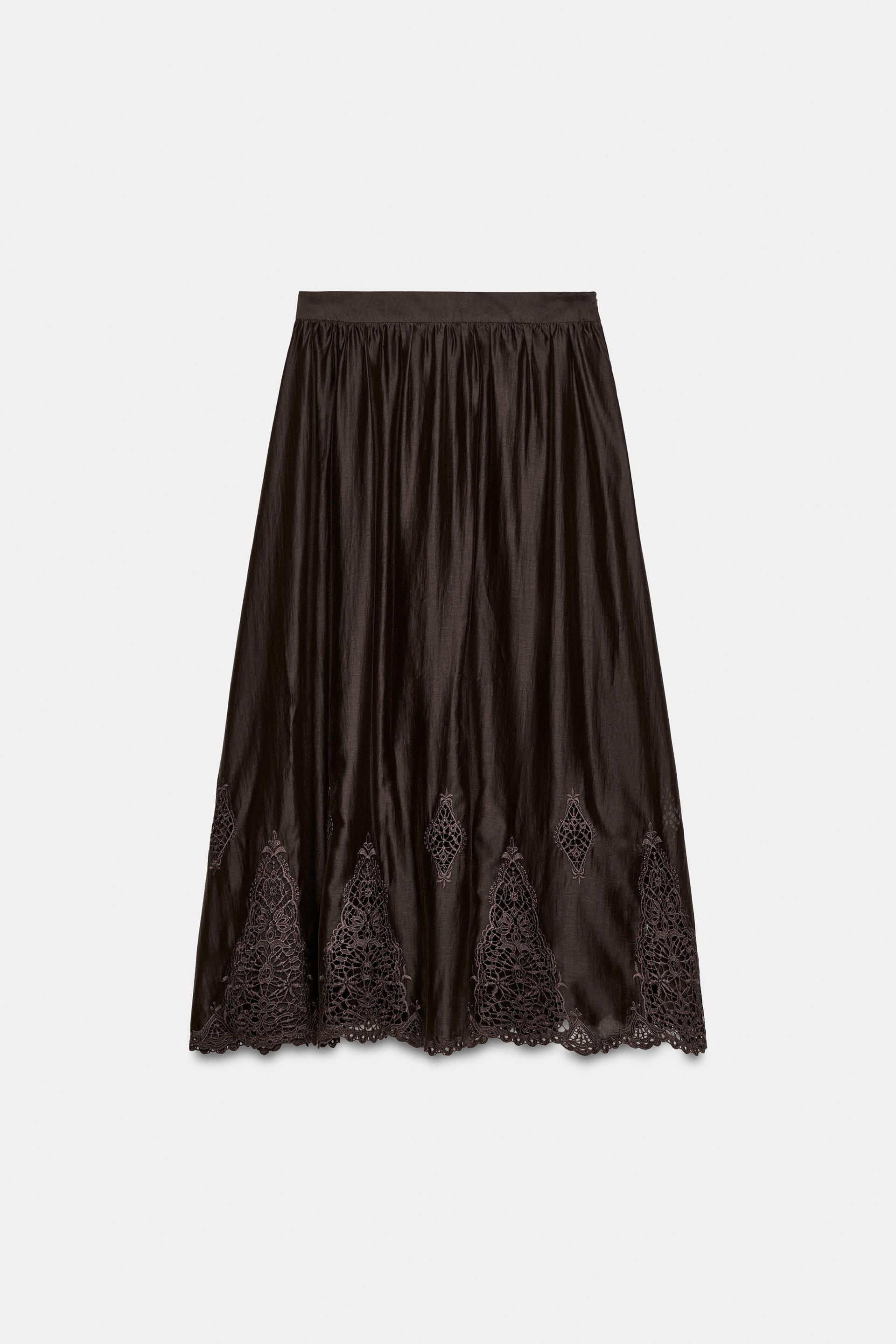 EMBROIDERED VOLUME MIDI SKIRT by ZARA