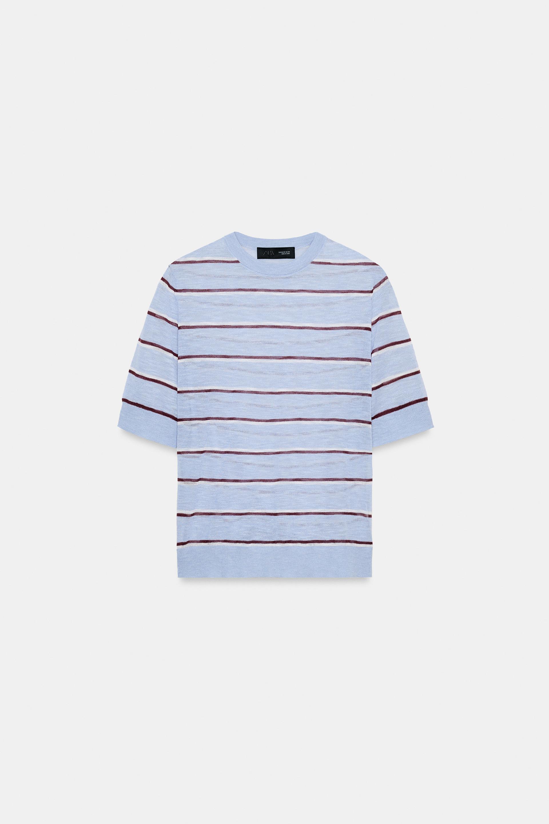 EXTRA-FINE WOOL STRIPED SHORT SLEEVE JUMPER by ZARA