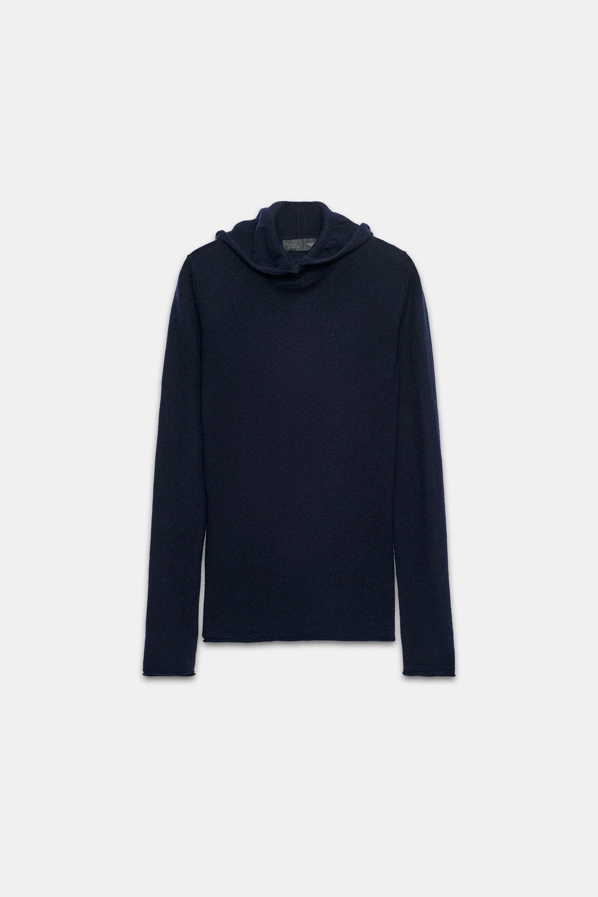 EXTRA-SOFT 100% WOOL hoodie SWEATER by ZARA