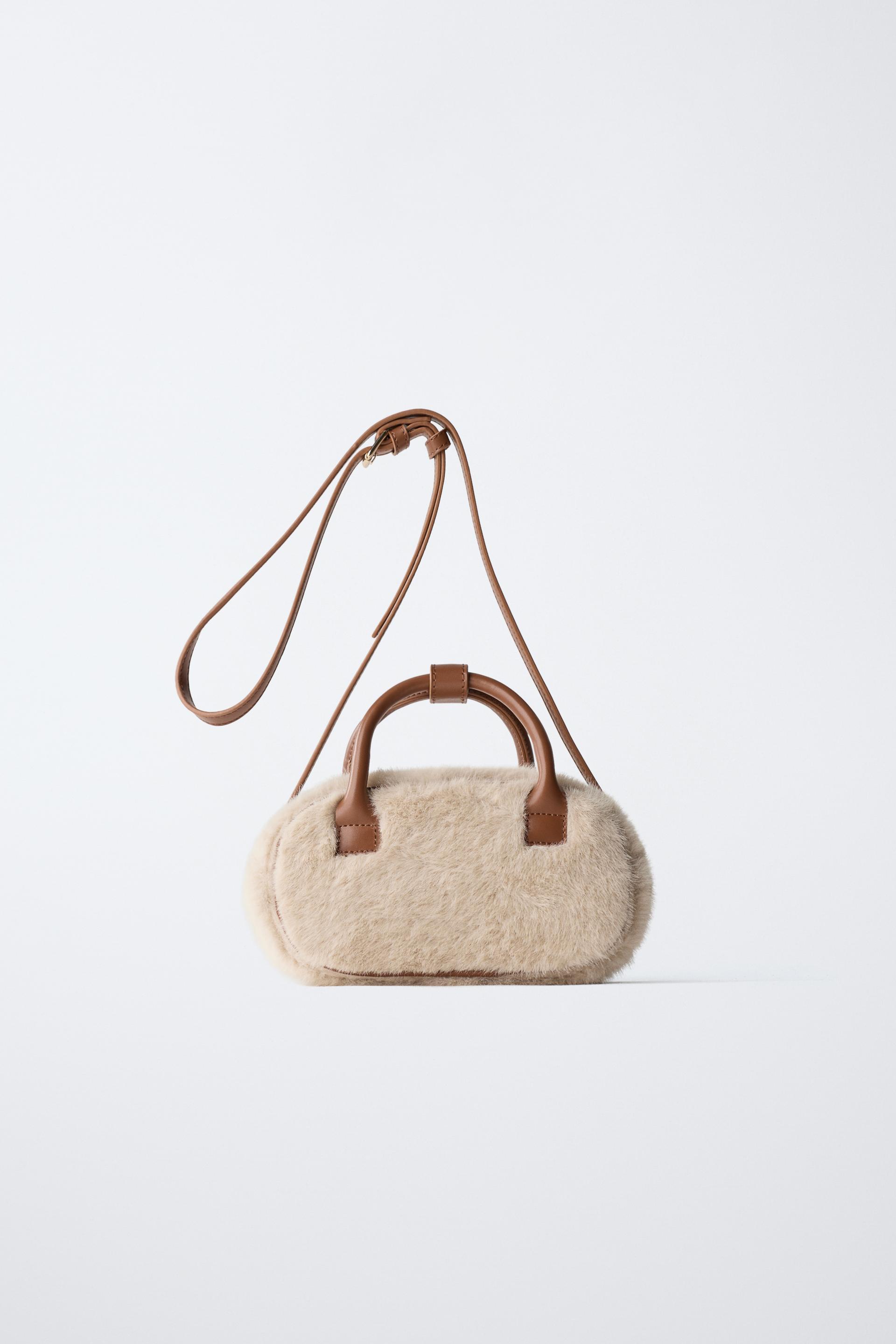 FAUX FUR BOWLING CROSSBODY BAG by ZARA