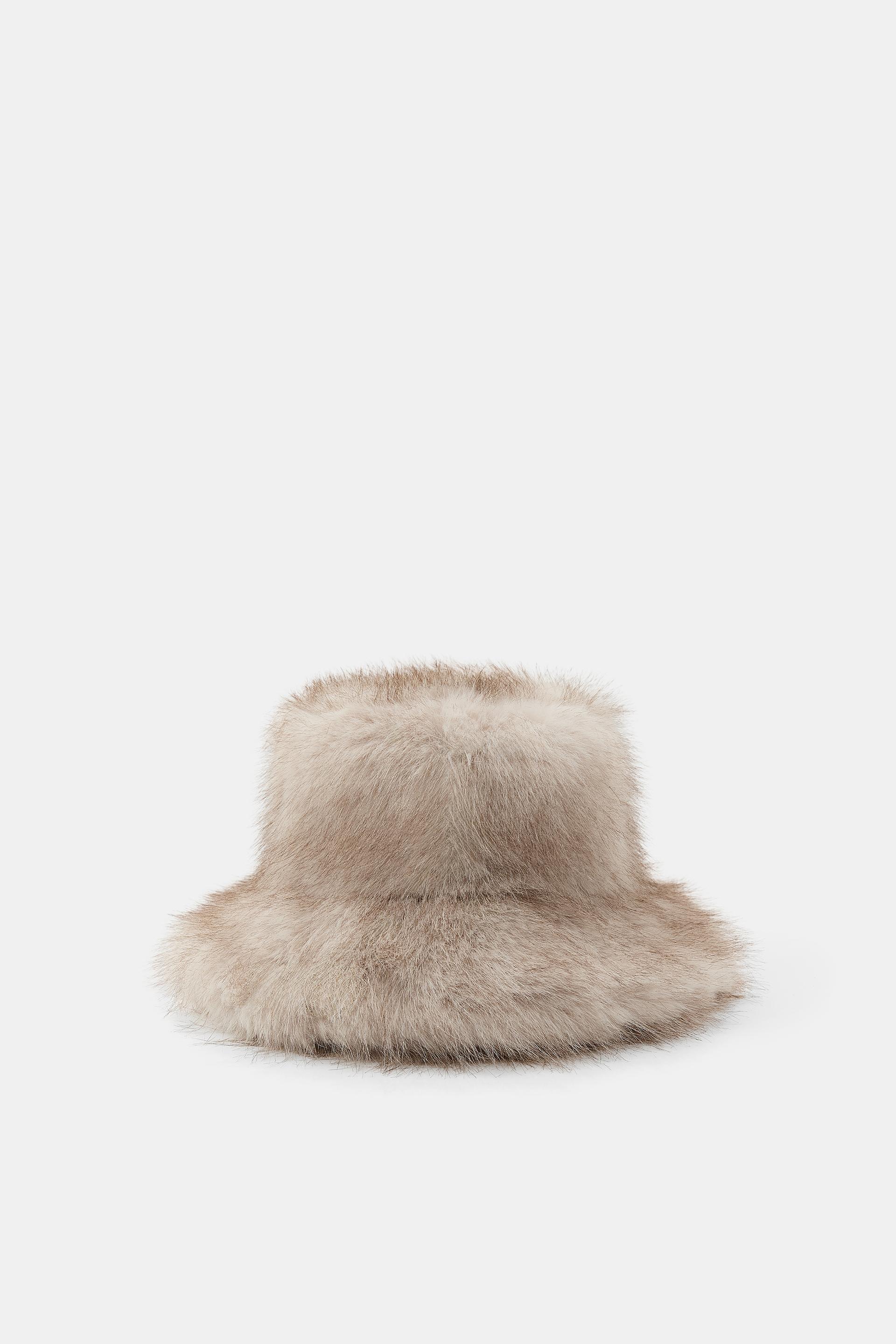 FAUX FUR BUCKET HAT by ZARA
