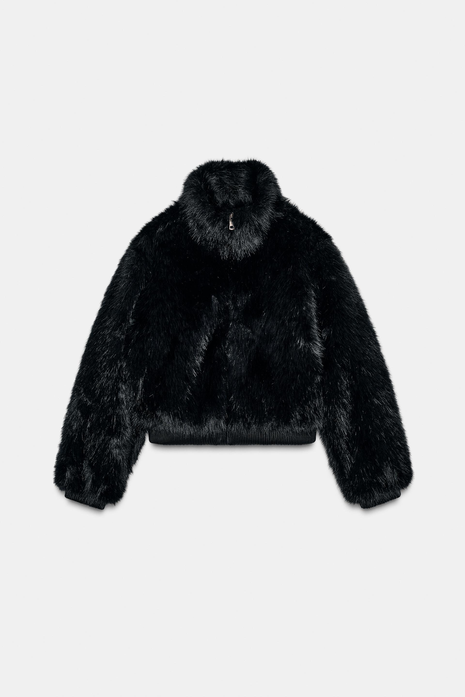 FAUX FUR HIGH-NECK SHORT COAT by ZARA